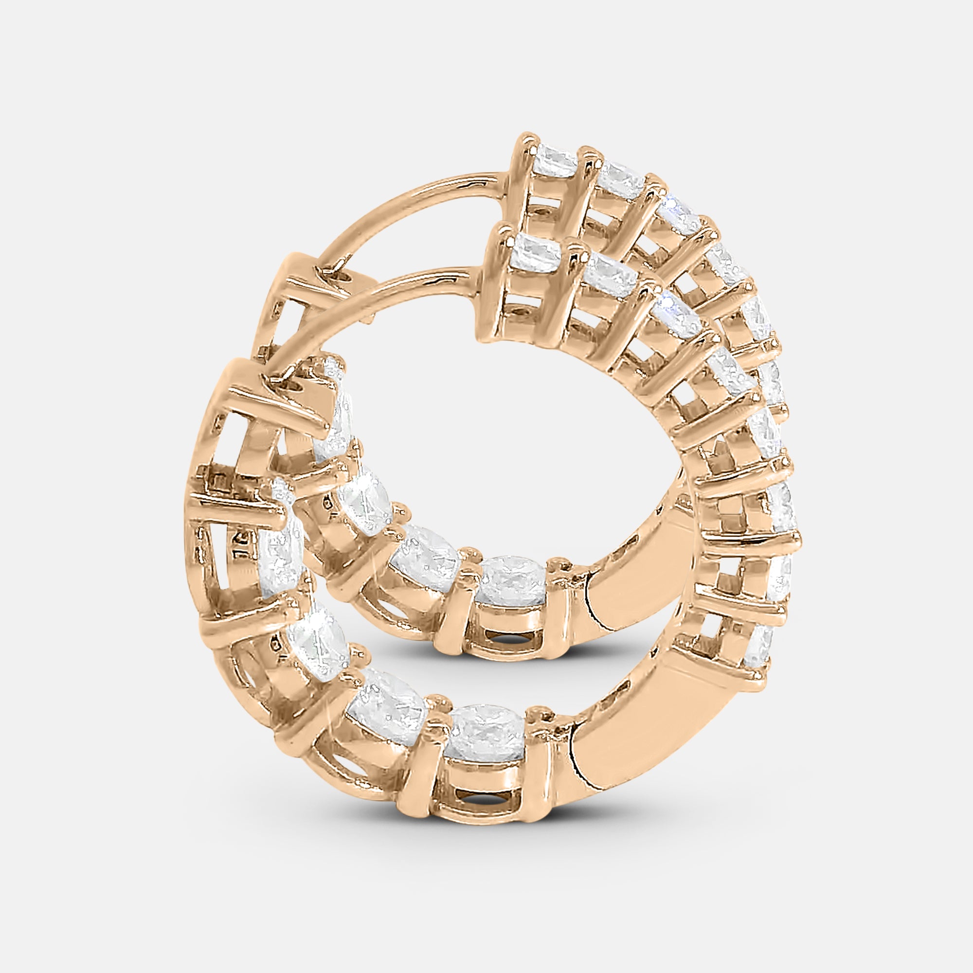 Brilliant/Round Diamond Hoops 12mm