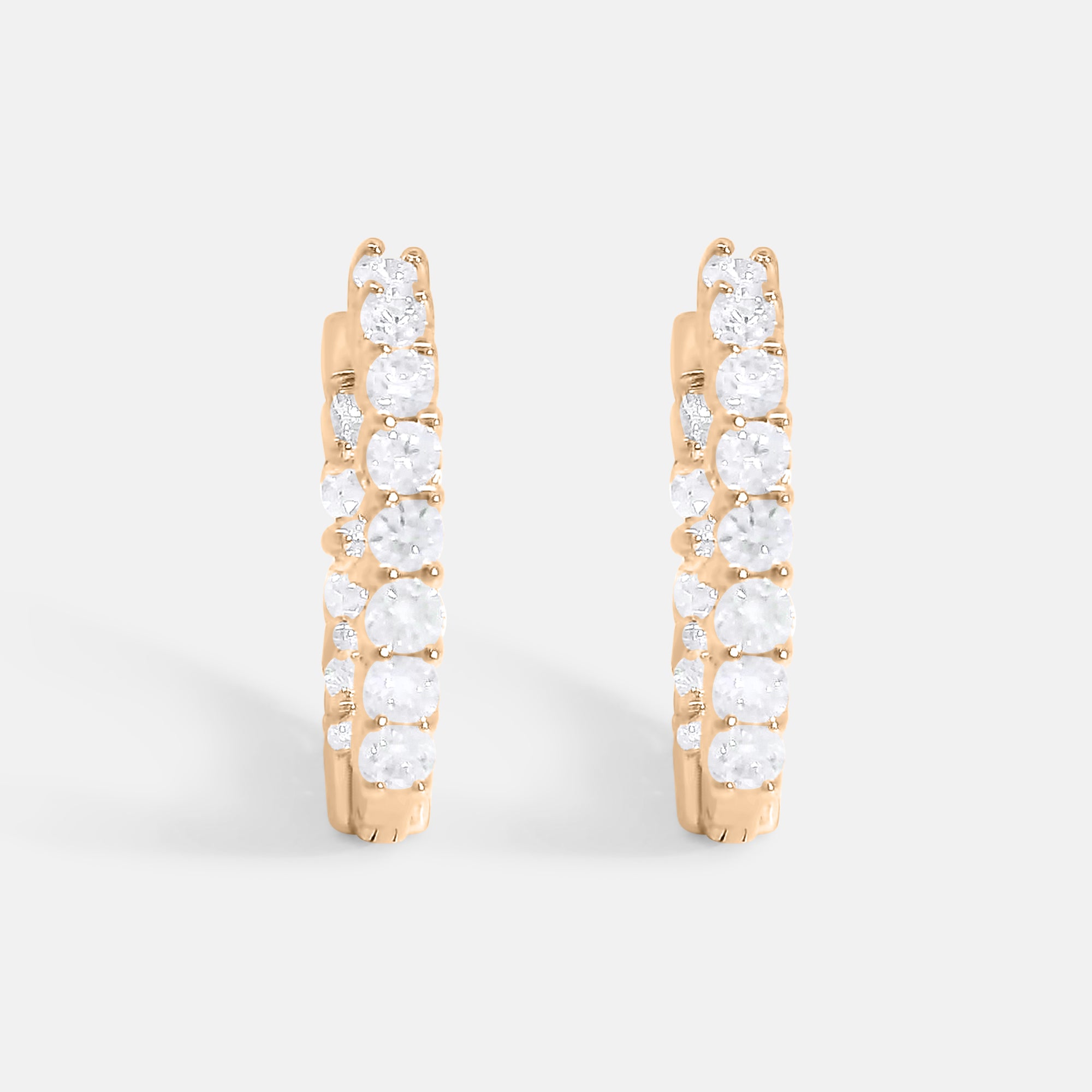 Brilliant/Round Diamond Hoops 12mm