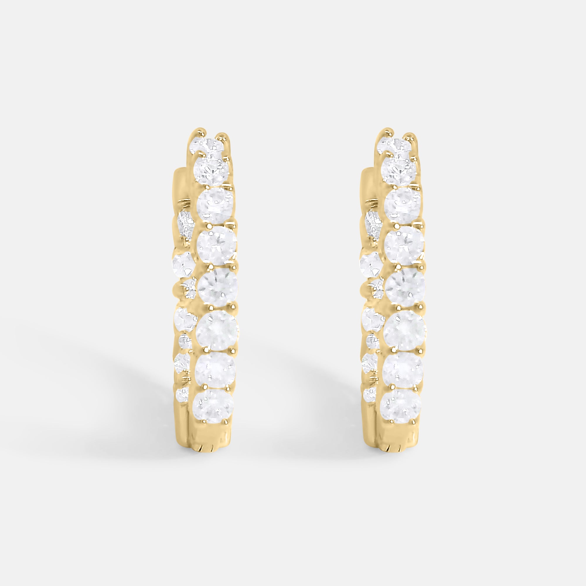 Brilliant/Round Diamond Hoops 12mm