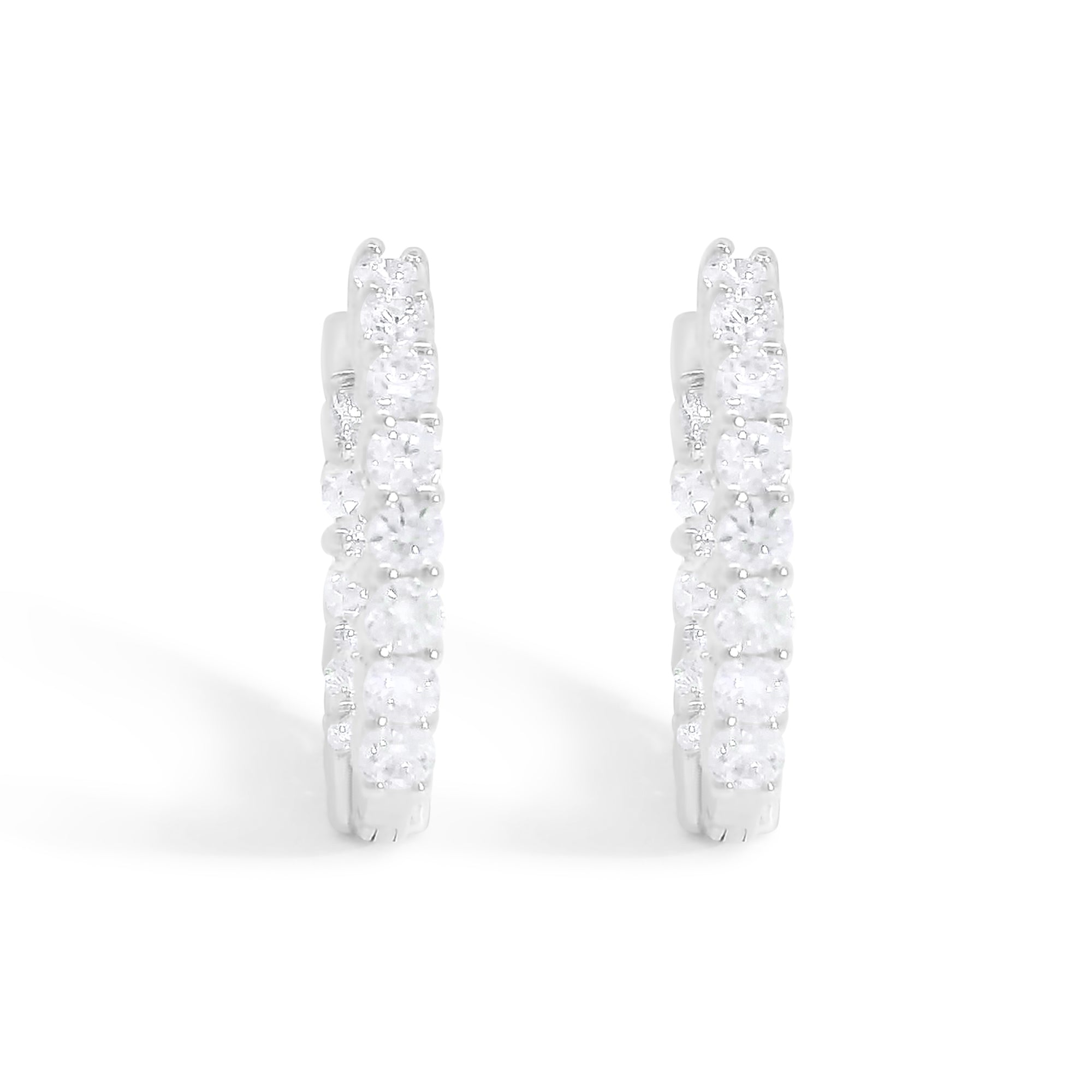 Brilliant/Round Diamond Hoops 12mm