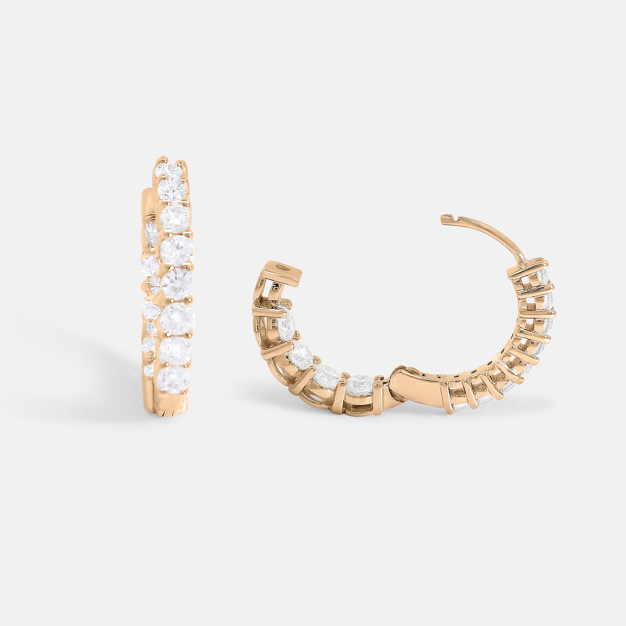 Brilliant/Round Diamond Hoops 12mm
