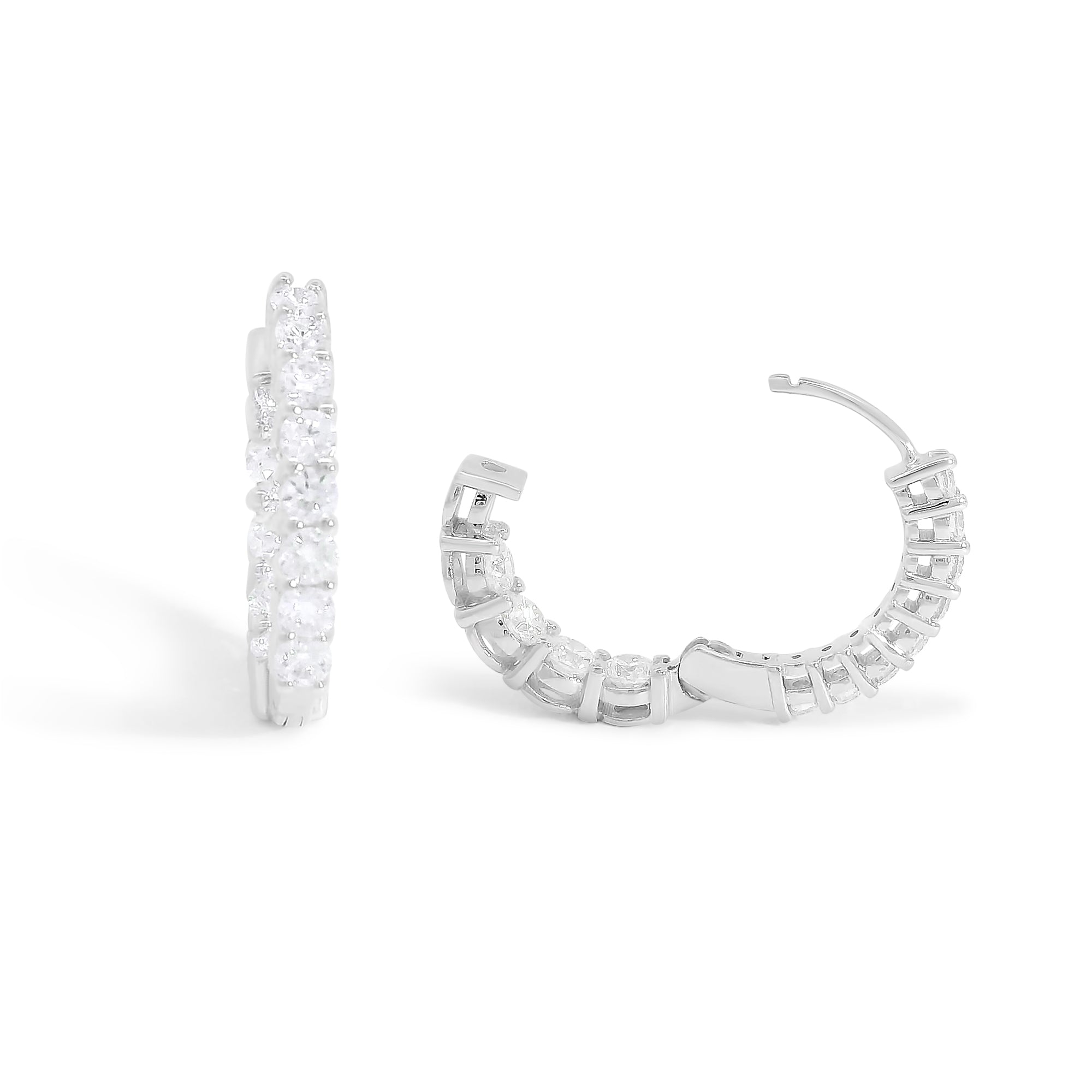 Brilliant/Round Diamond Hoops 12mm