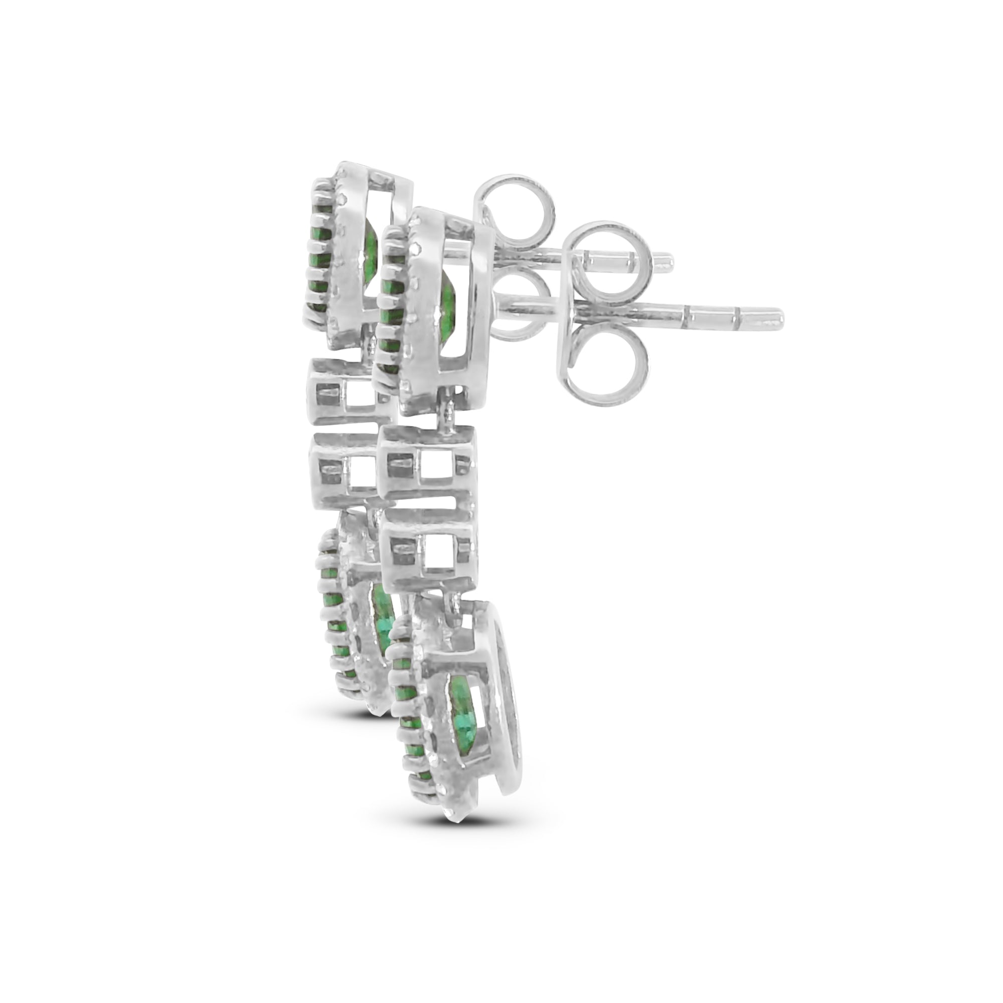 Emerald and Diamond Drop Earrings