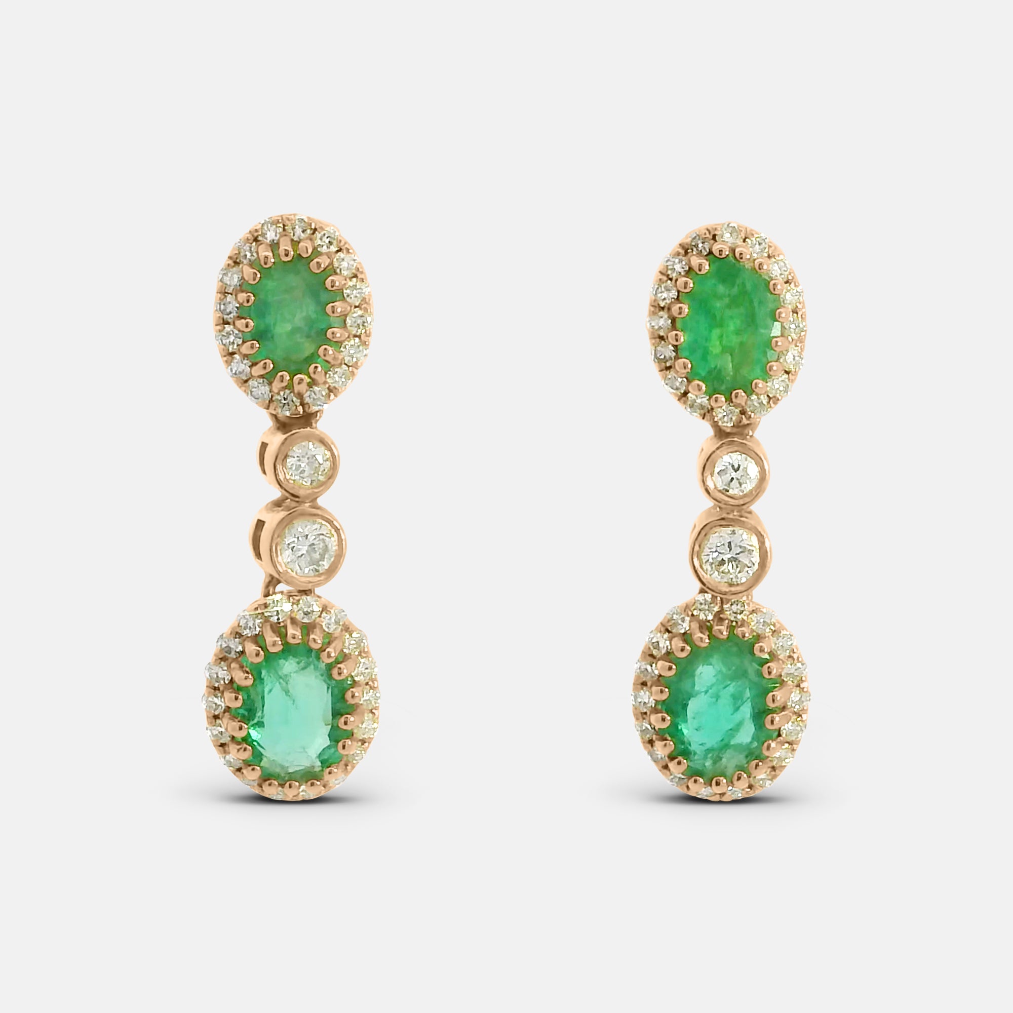 Emerald and Diamond Drop Earrings