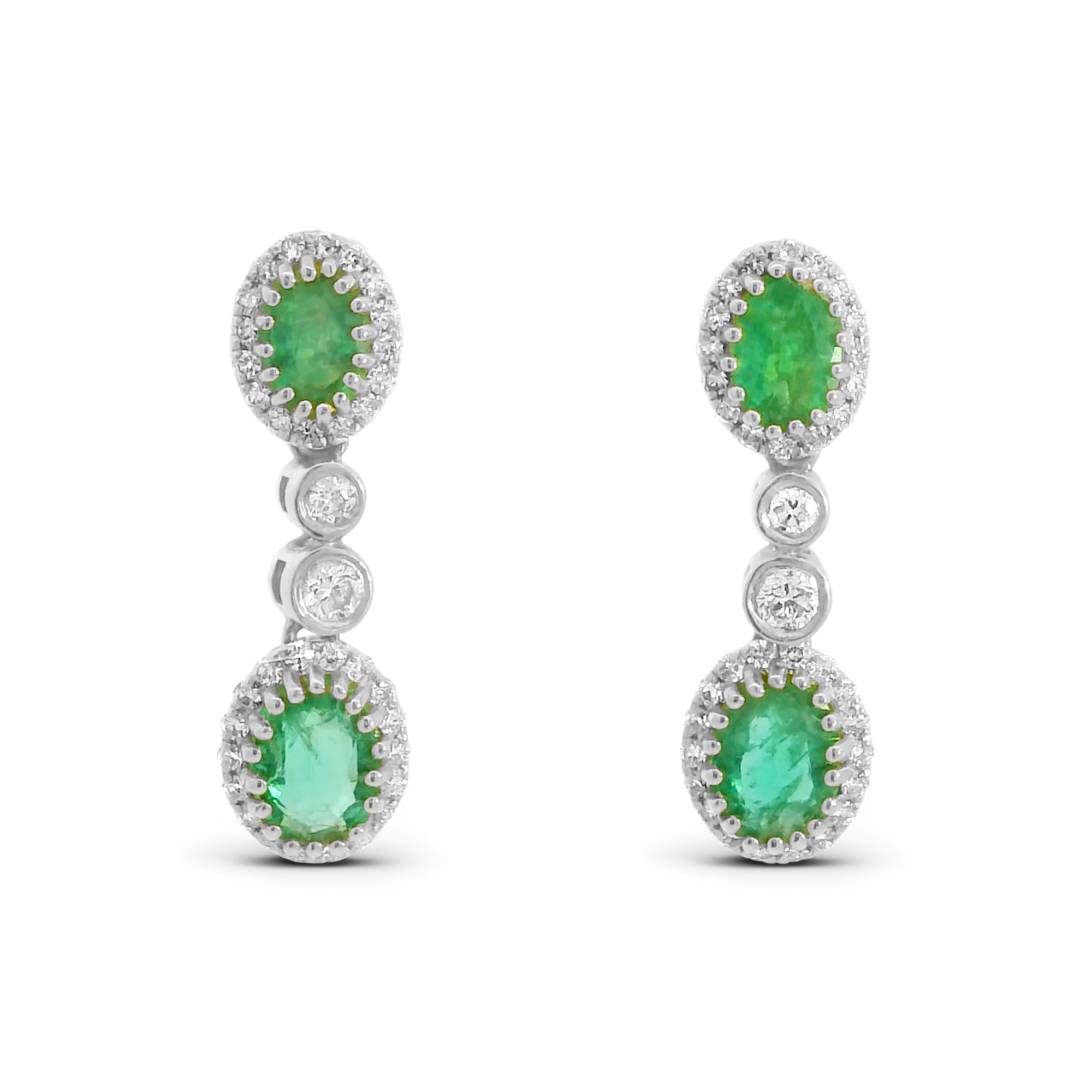 Emerald and Diamond Drop Earrings