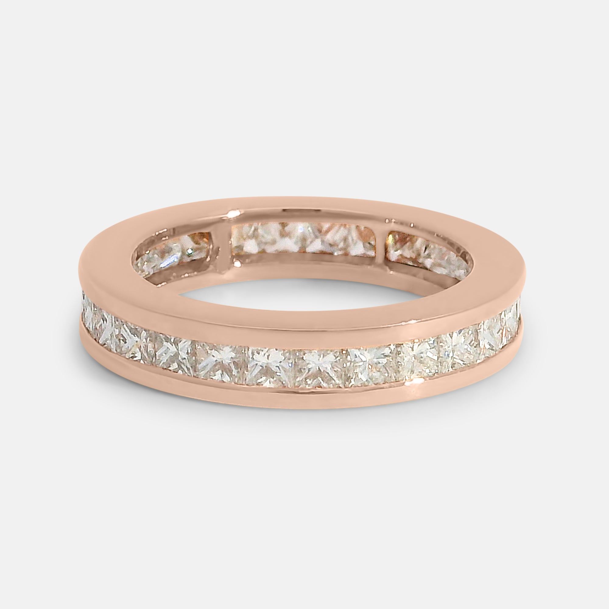 4mm Channel Set Band w/ Princess Cut Diamonds