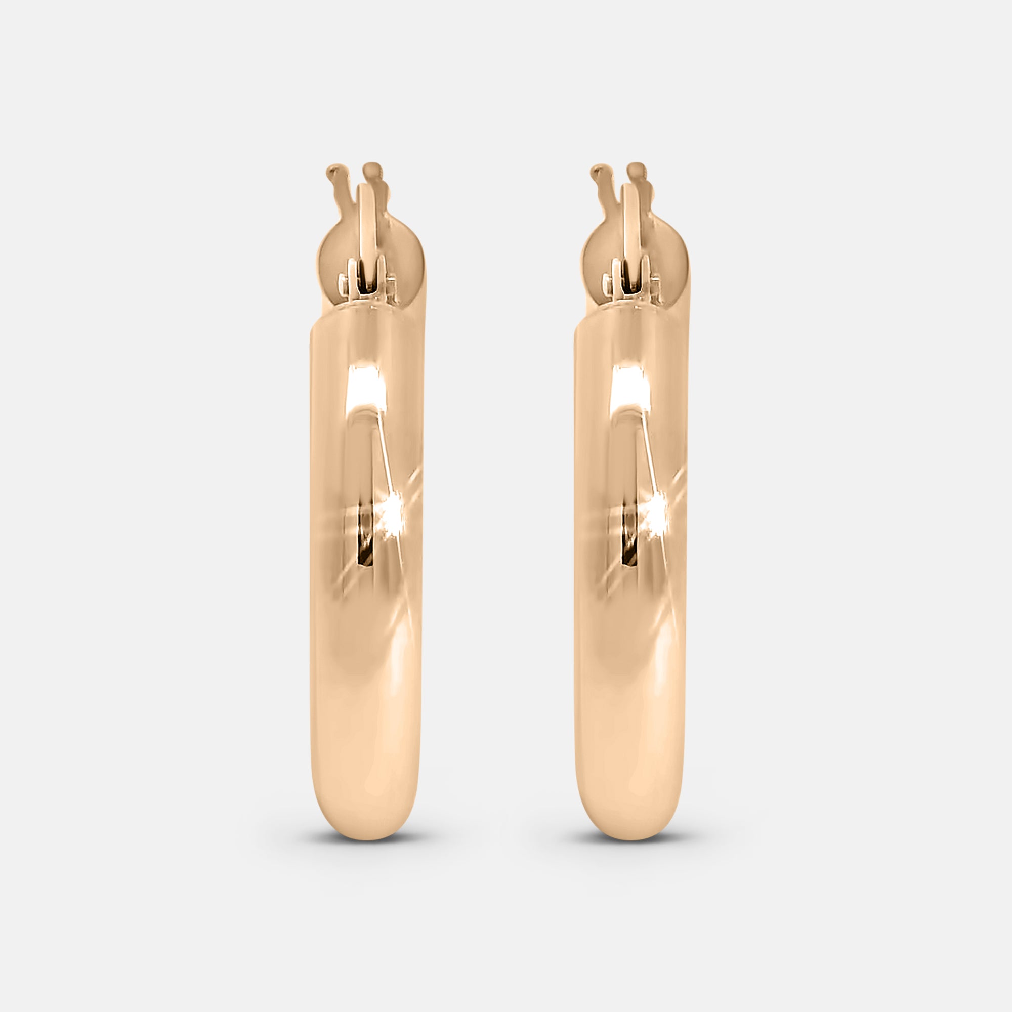 Bold Rounded Hoop Earrings (15mm)