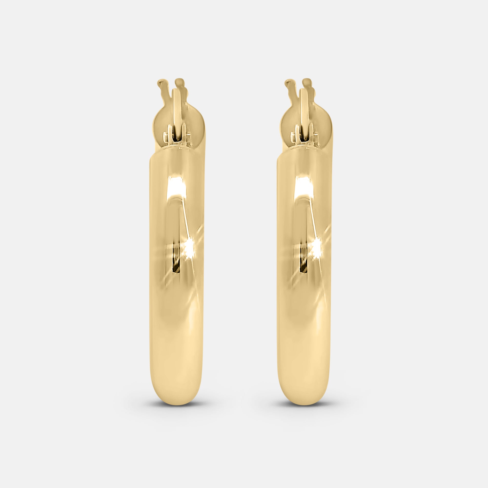 Bold Rounded Hoop Earrings (15mm)