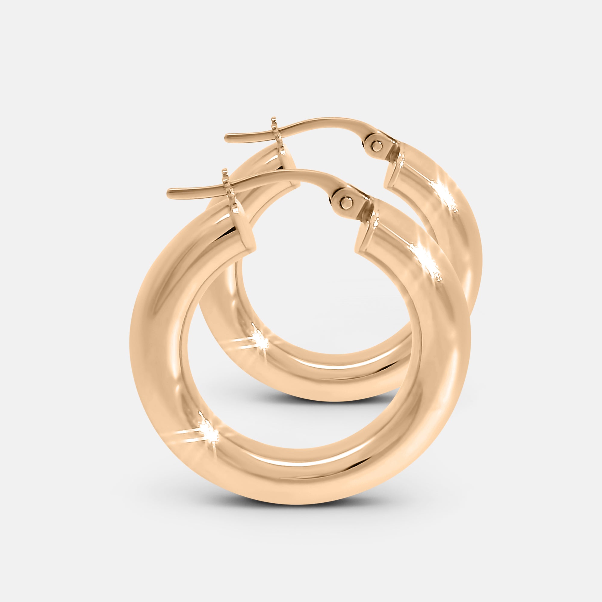 Bold Rounded Hoop Earrings (15mm)