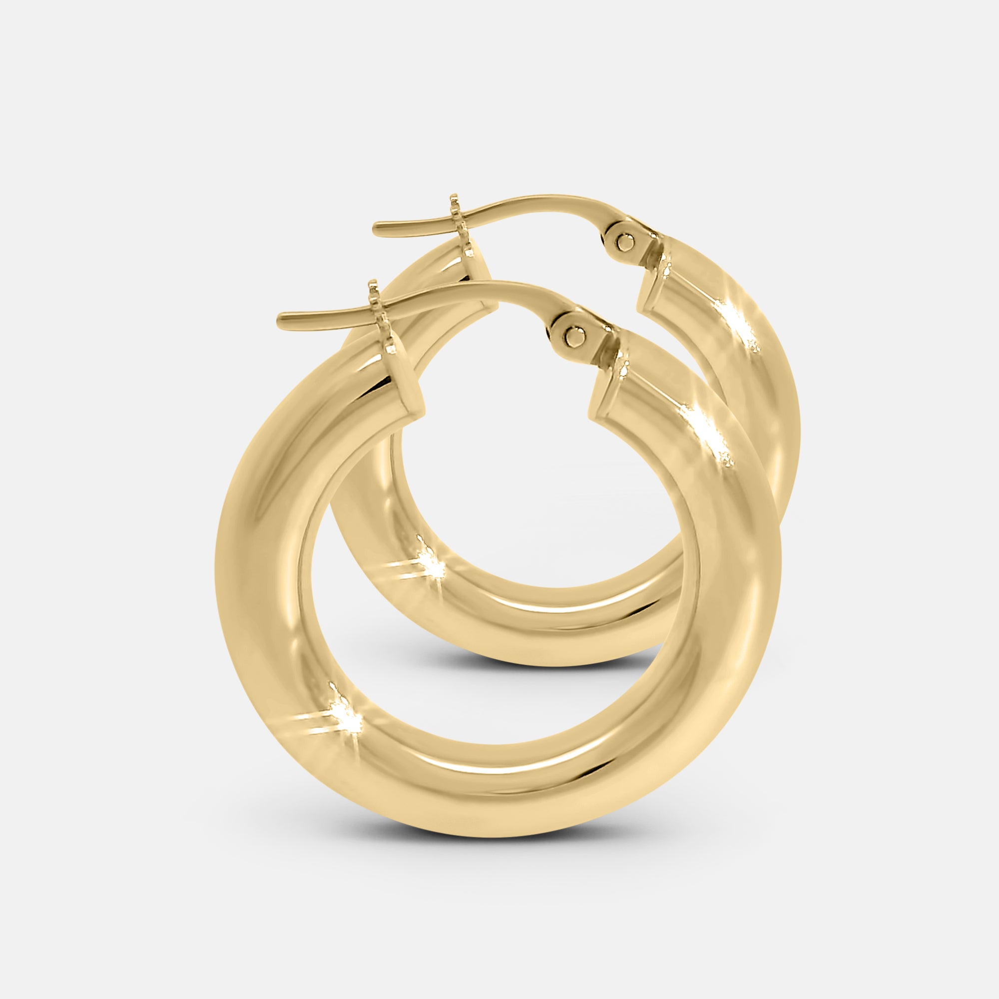 Bold Rounded Hoop Earrings (15mm)