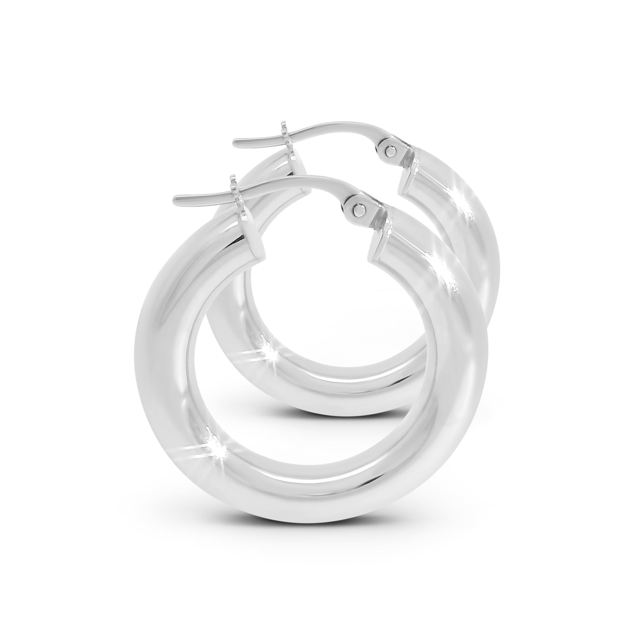 Bold Rounded Hoop Earrings (15mm)