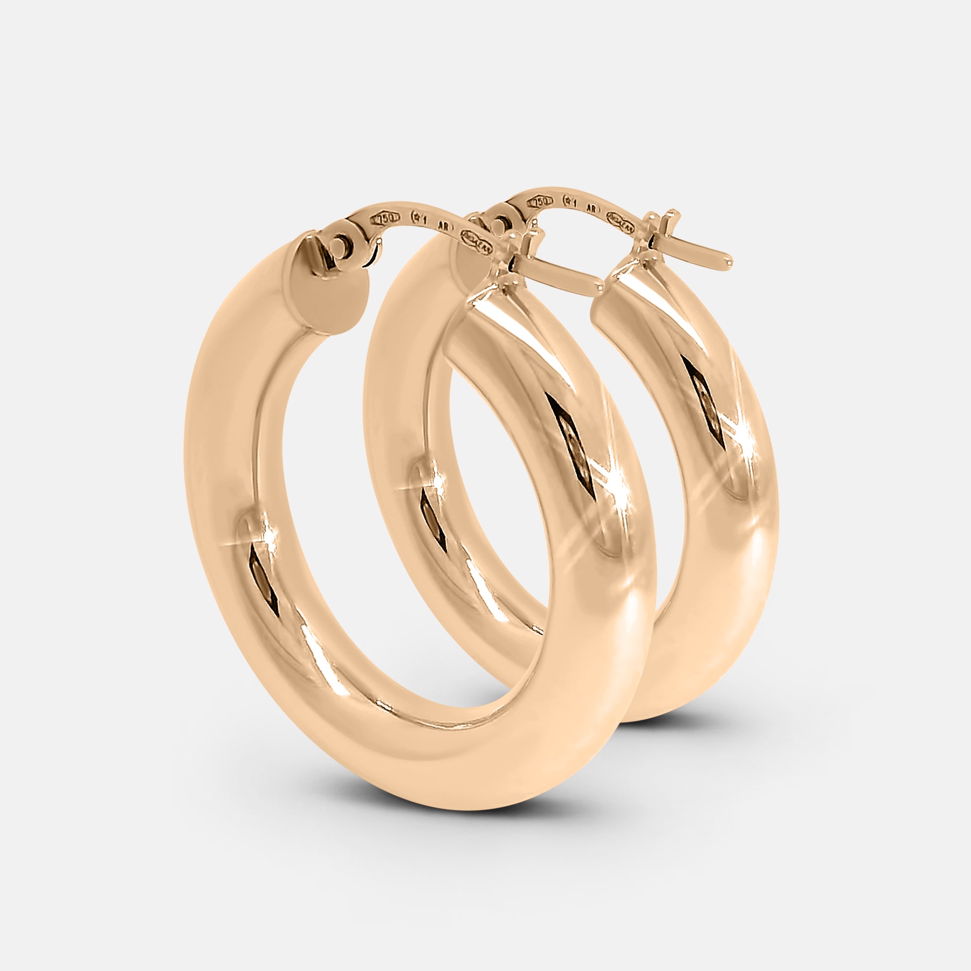 Bold Rounded Hoop Earrings (15mm)