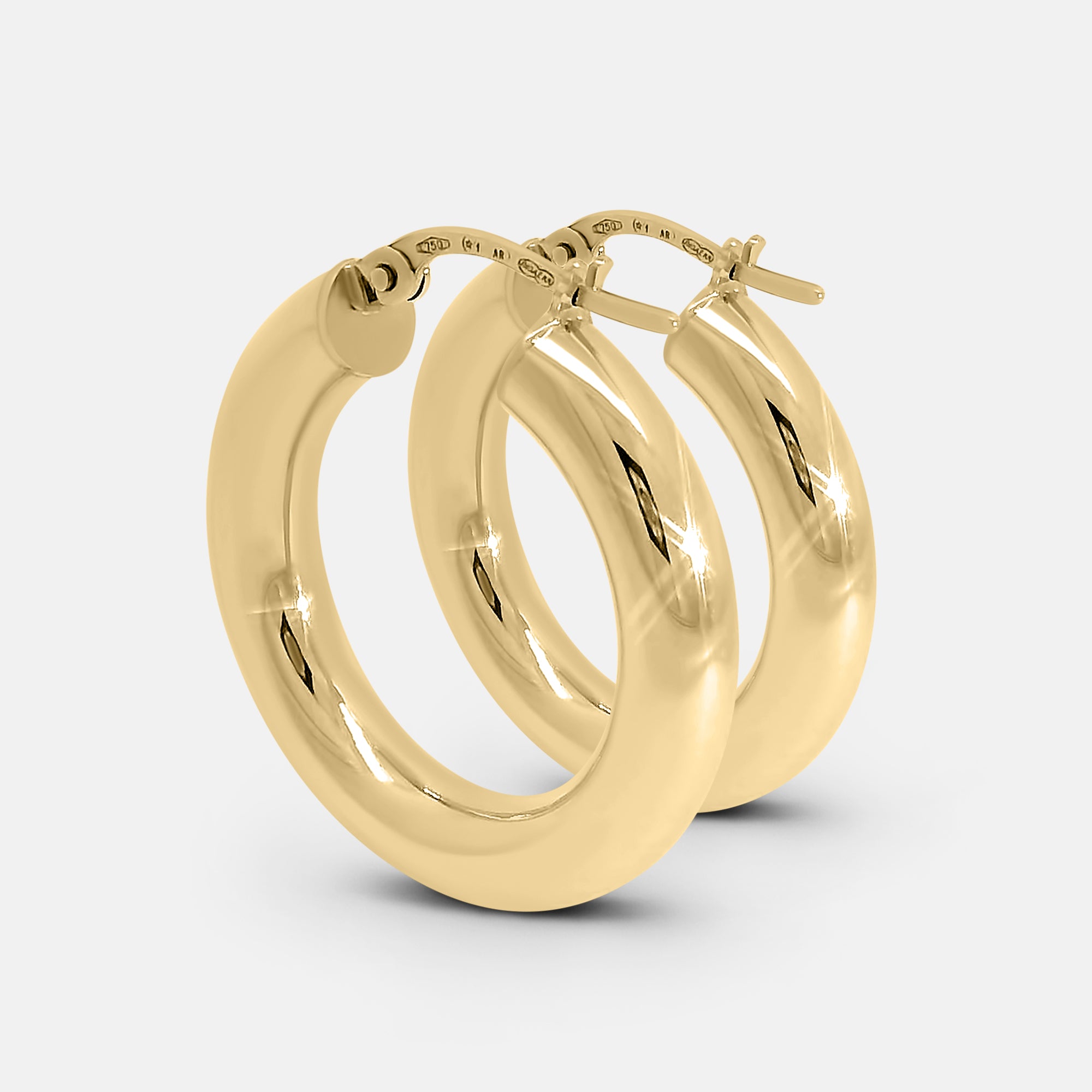 Bold Rounded Hoop Earrings (15mm)
