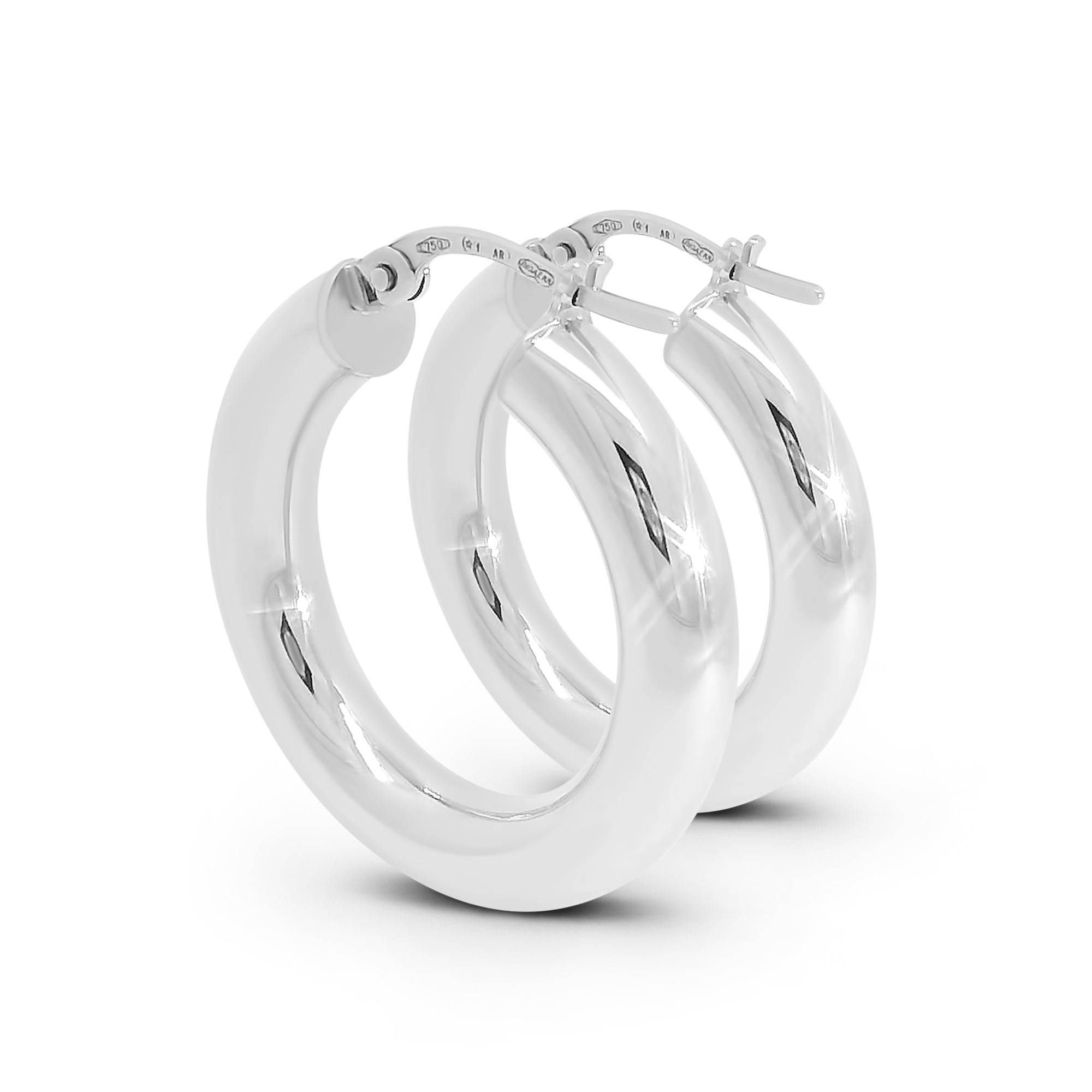 Bold Rounded Hoop Earrings (15mm)