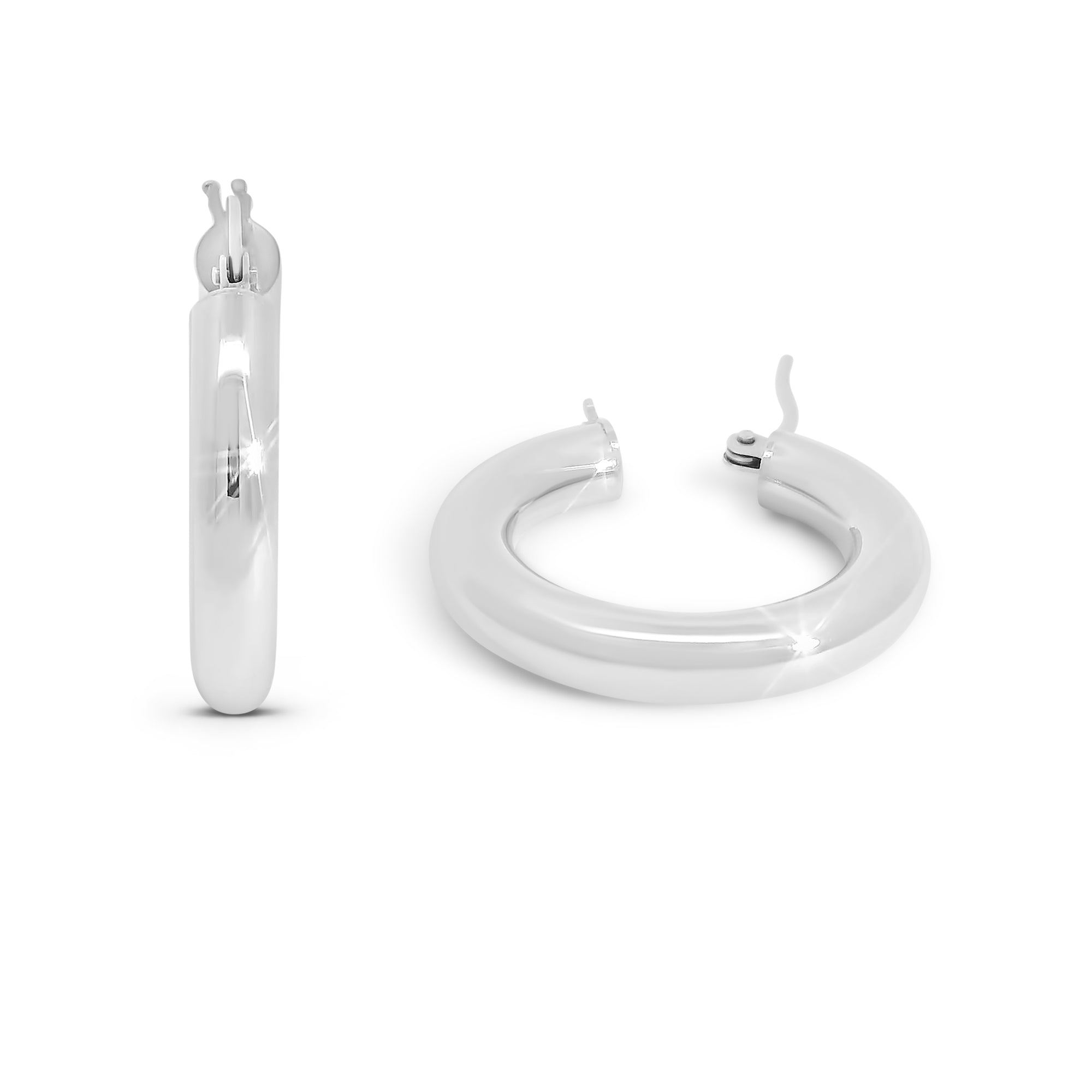 Bold Rounded Hoop Earrings (15mm)