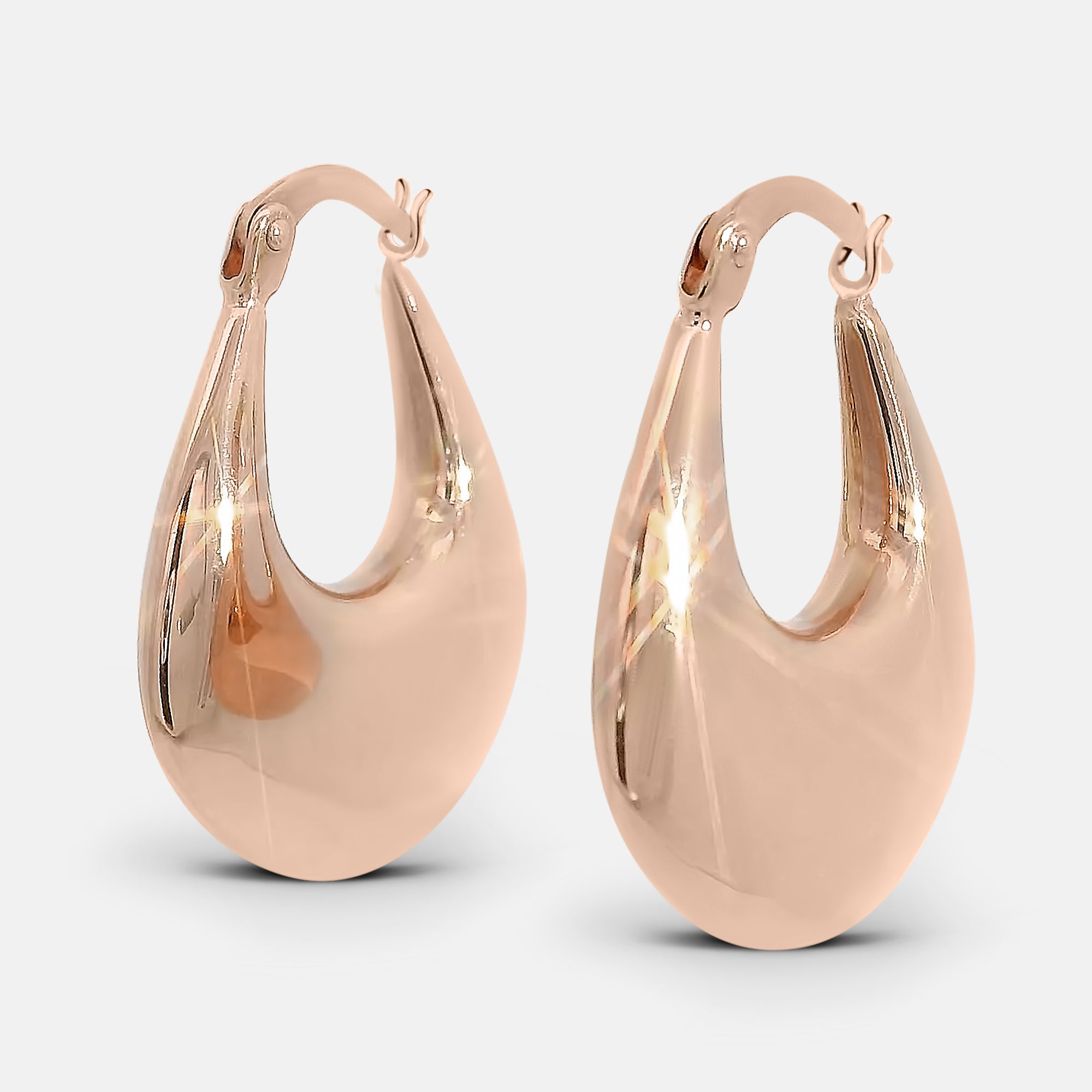 Chunky Elongated Hoop Earrings