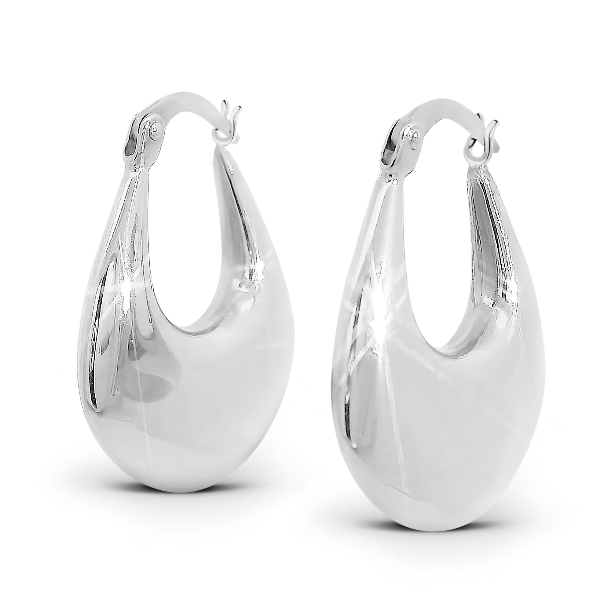 Chunky Elongated Hoop Earrings
