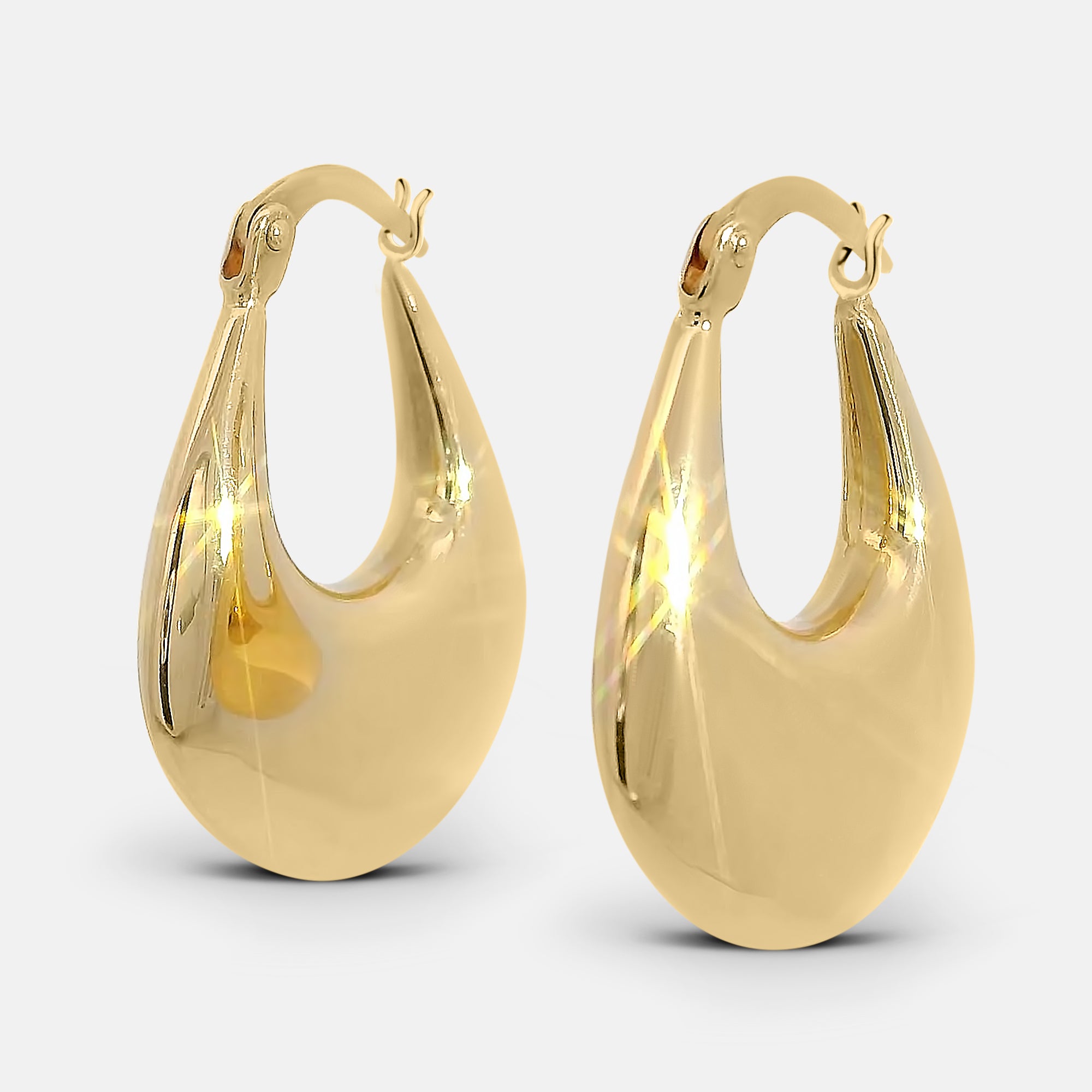 Chunky Elongated Hoop Earrings