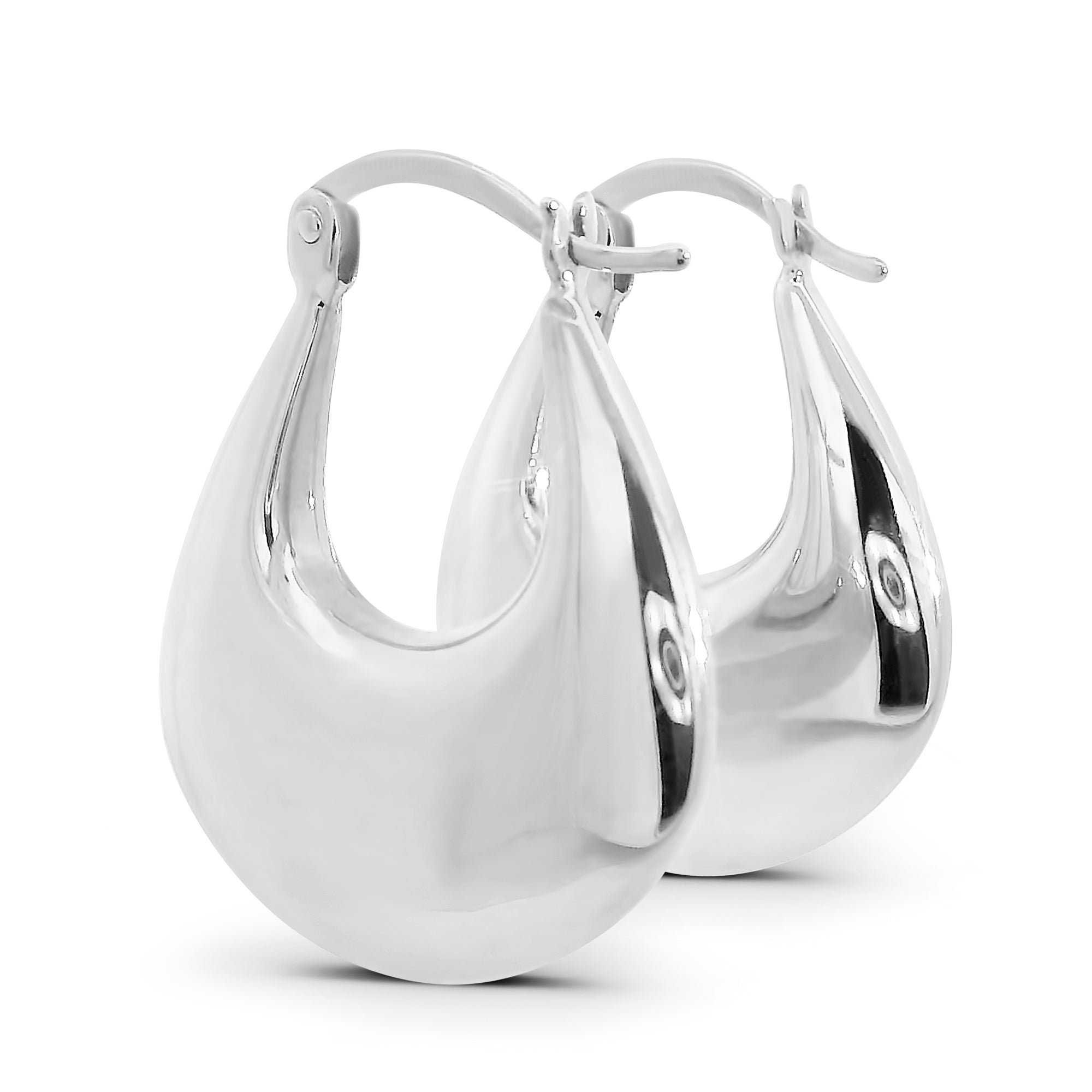 Chunky Elongated Hoop Earrings
