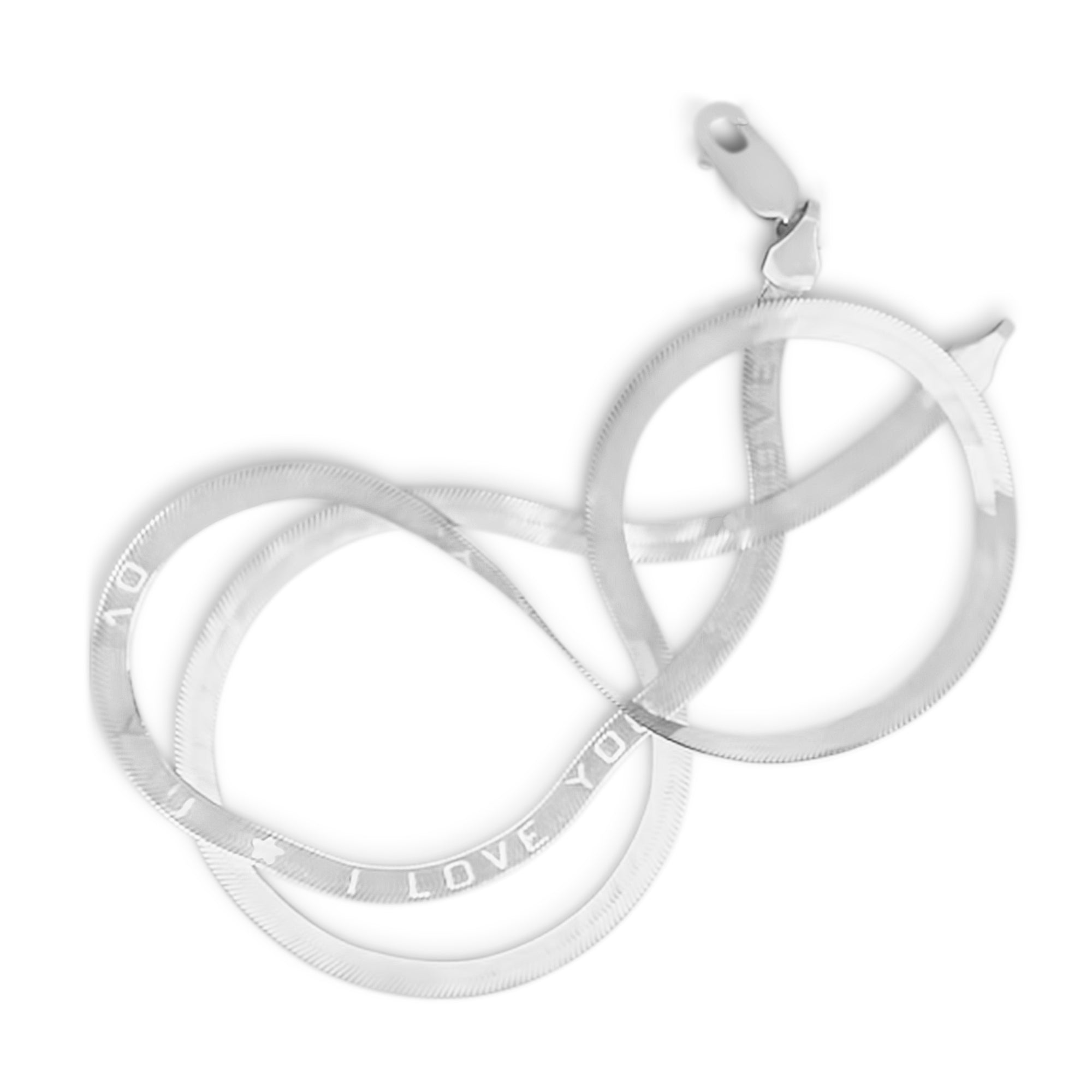 I LOVE YOU Flat Chain Necklace