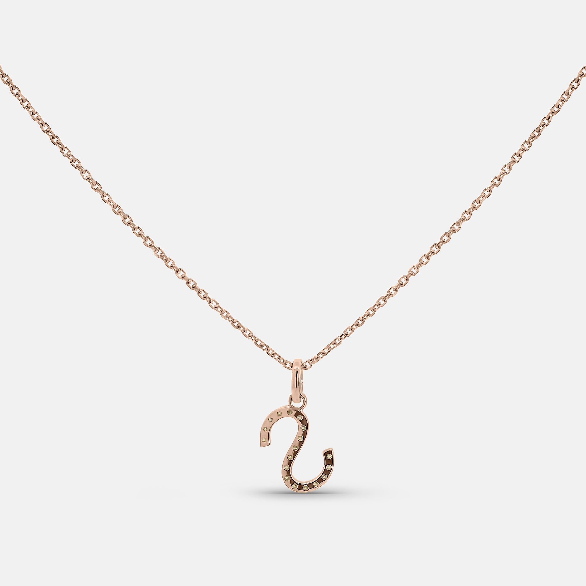 Customizable Initial Diamond Pendant Necklace w/ Chain