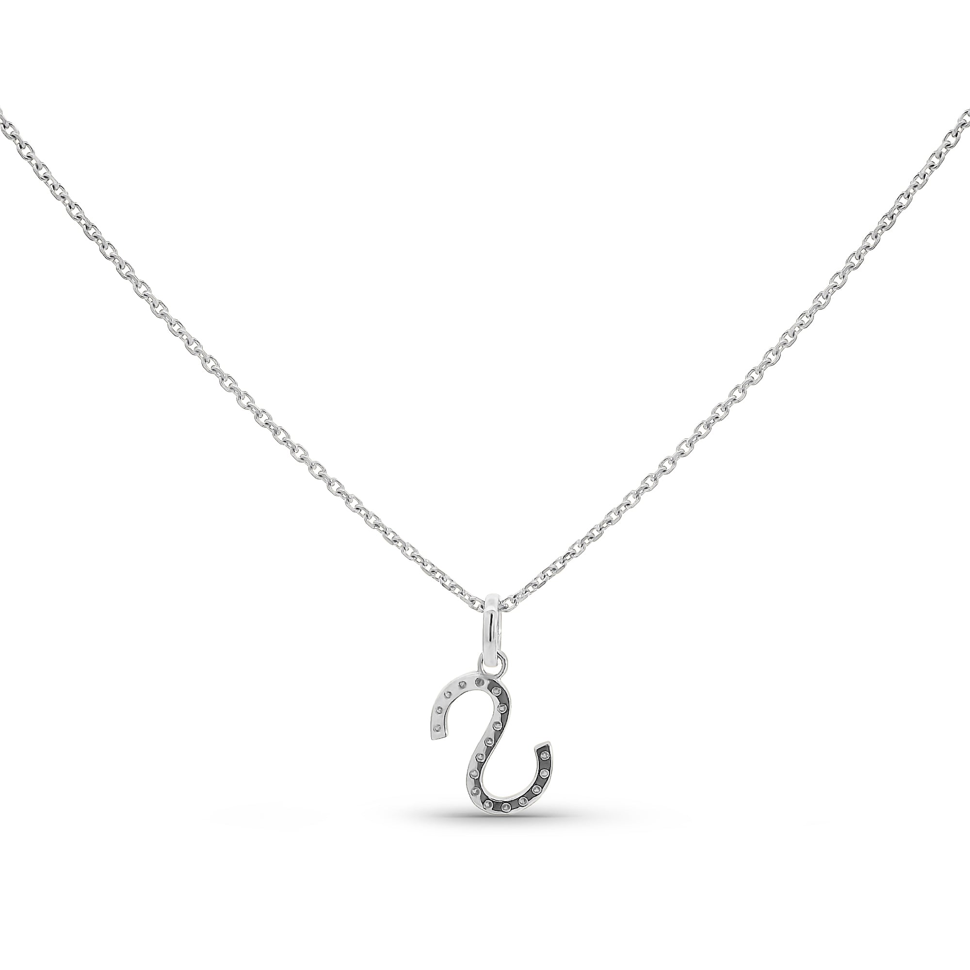 Customizable Initial Diamond Pendant Necklace w/ Chain