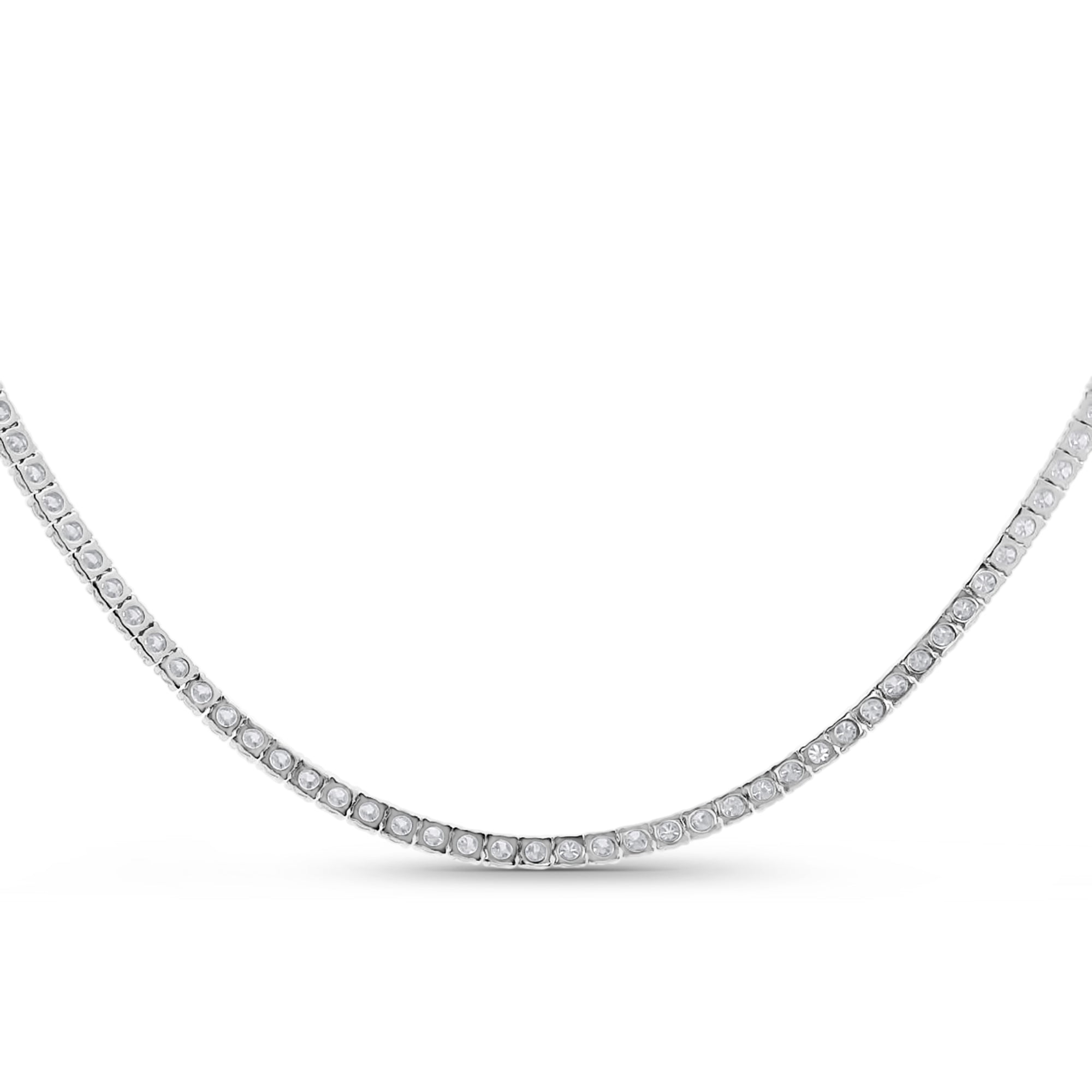 Classic Tennis Necklace w/ 3/4 Diamonds (6.7tcw)