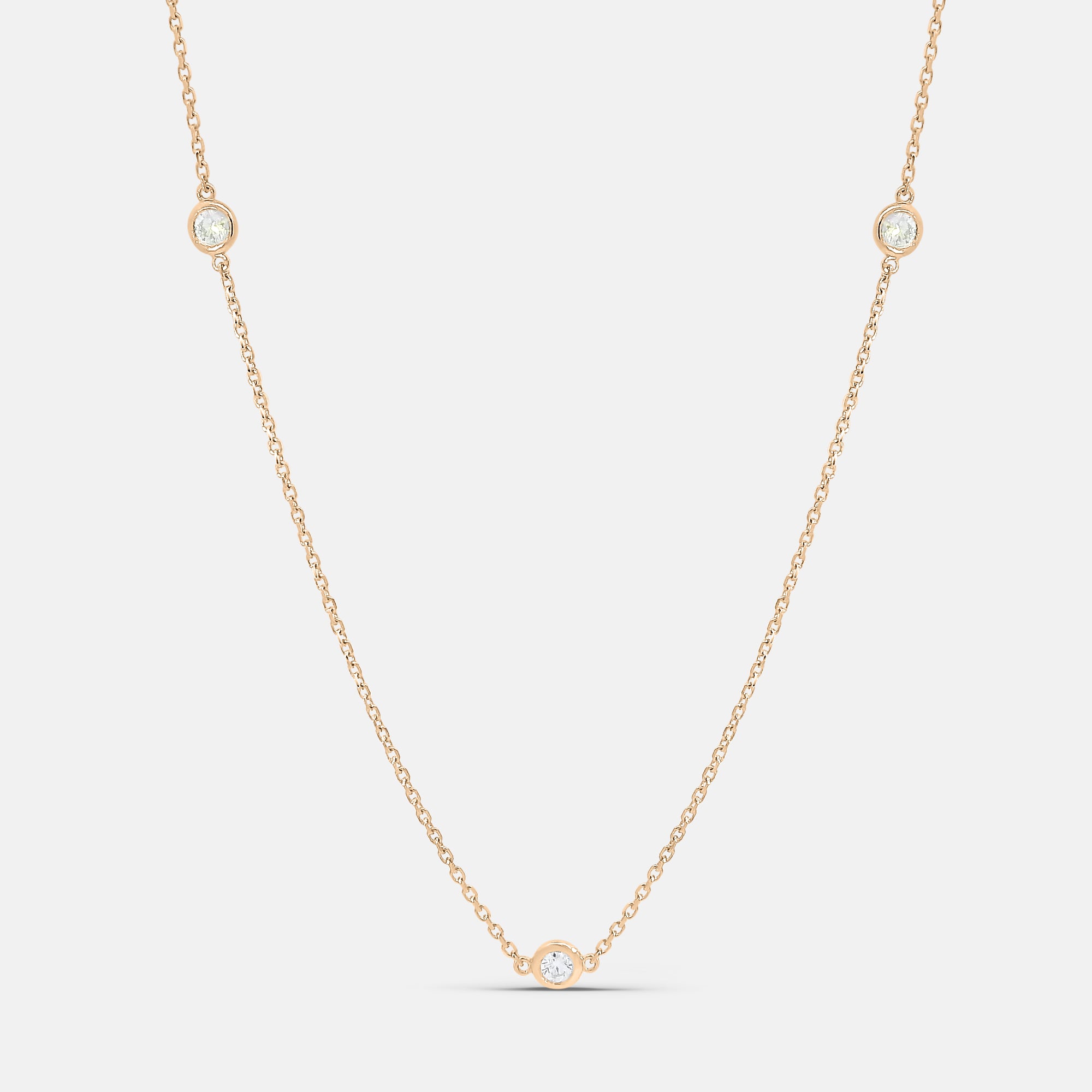 5 Diamond Bezel Necklace