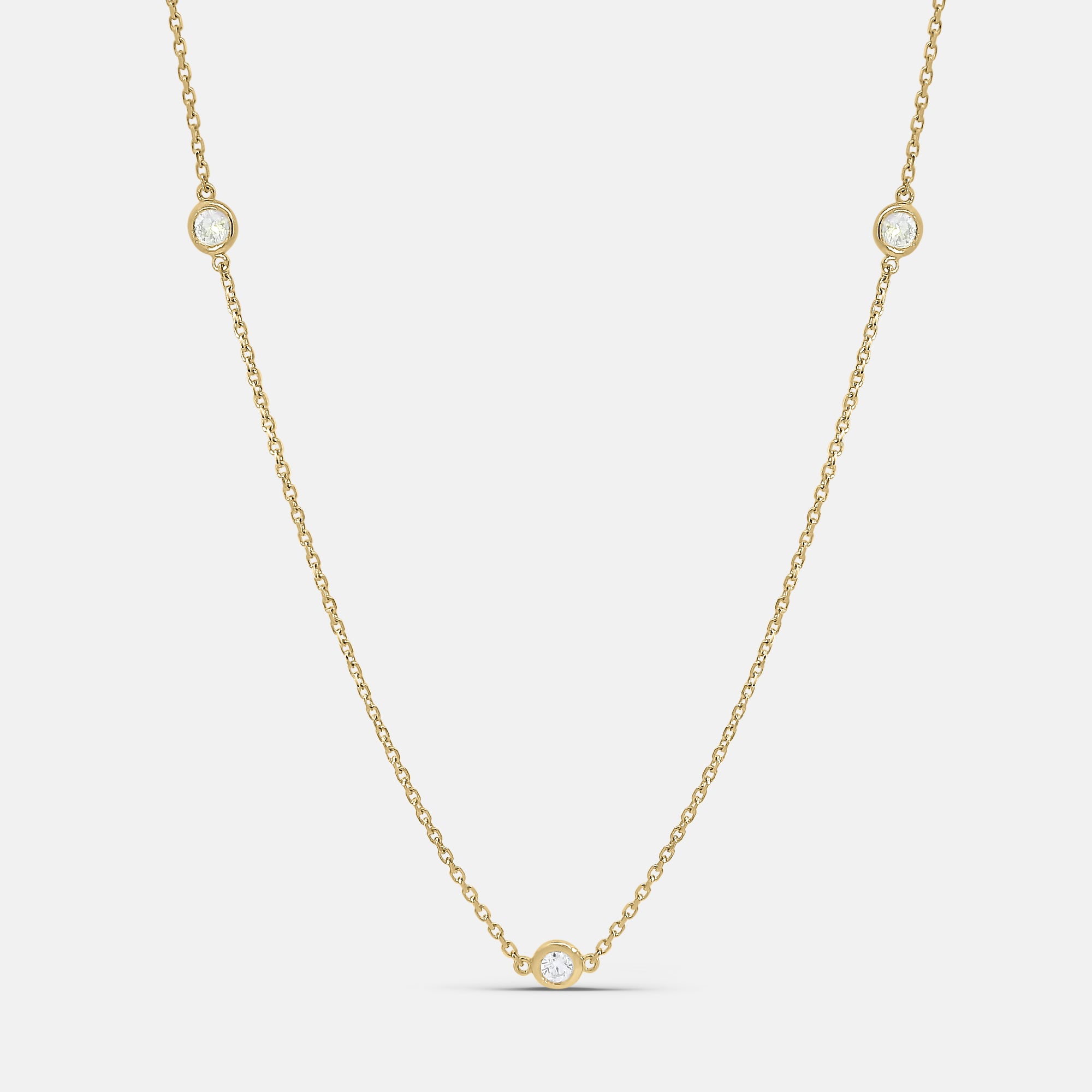 5 Diamond Bezel Necklace