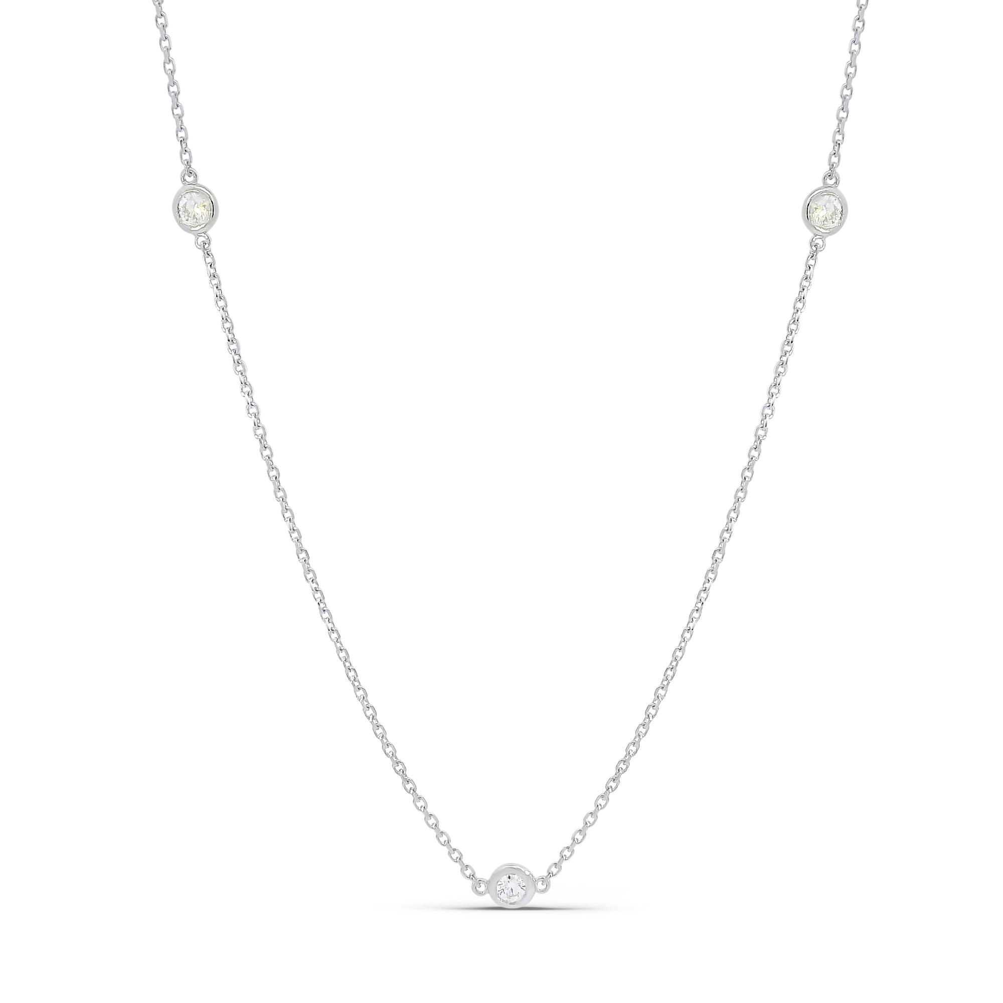 5 Diamond Bezel Necklace