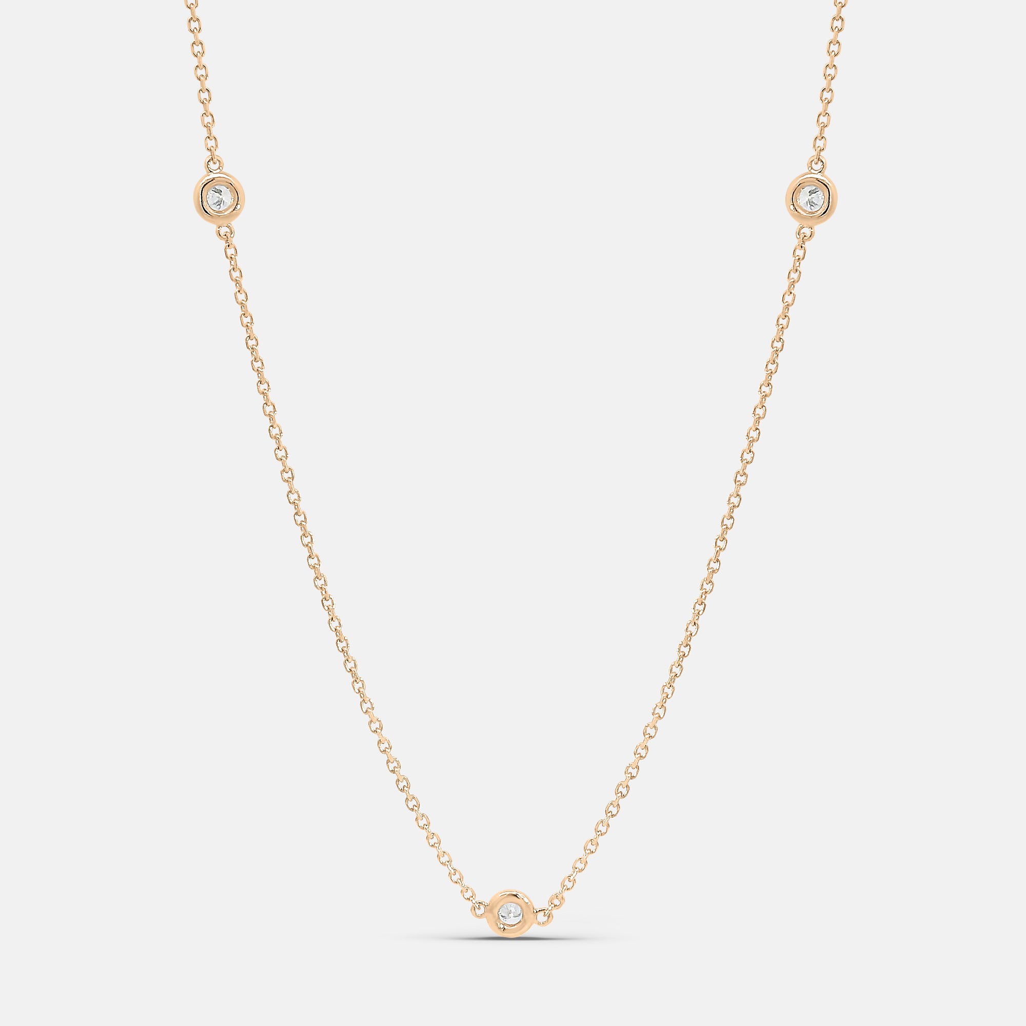 5 Diamond Bezel Necklace
