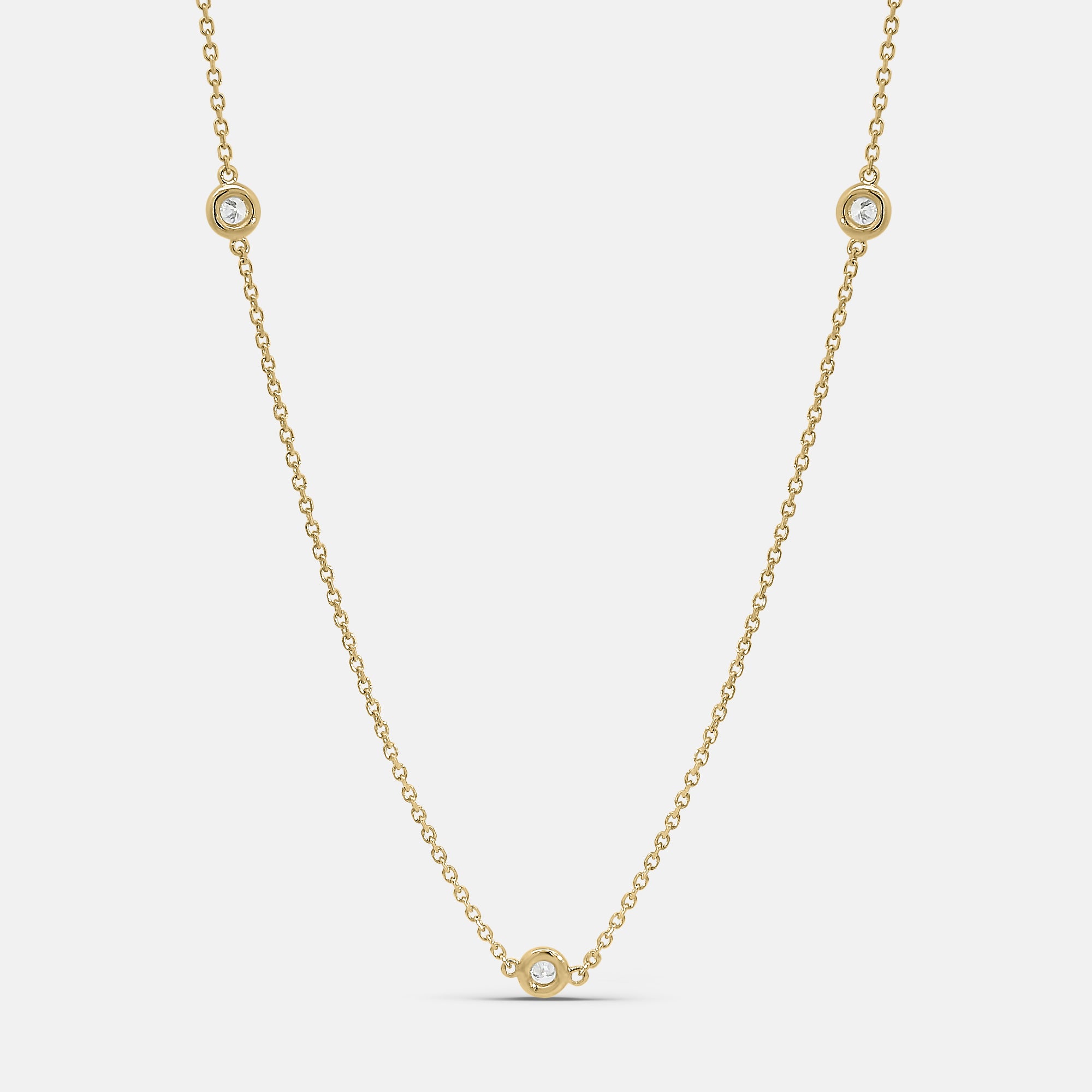 5 Diamond Bezel Necklace