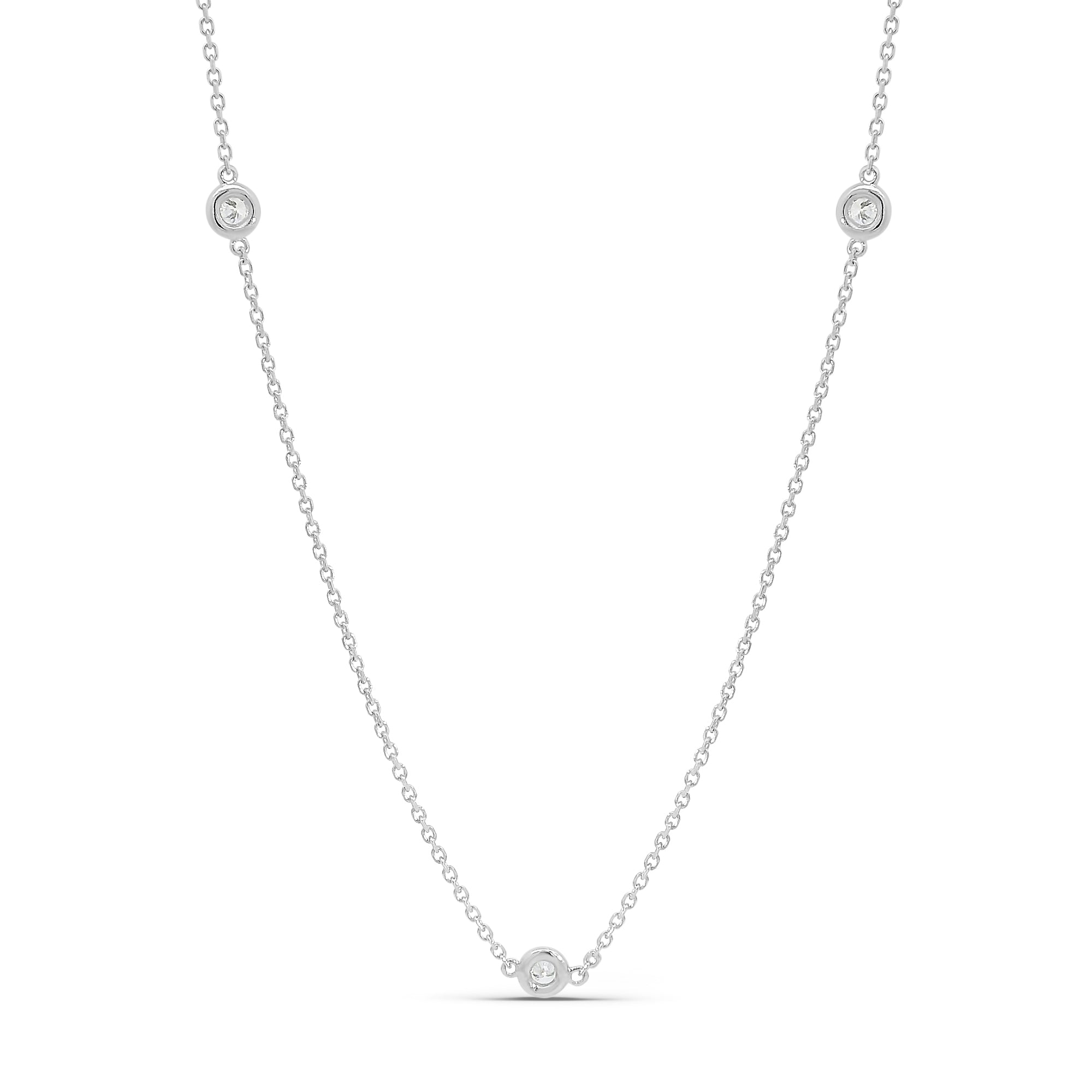 5 Diamond Bezel Necklace