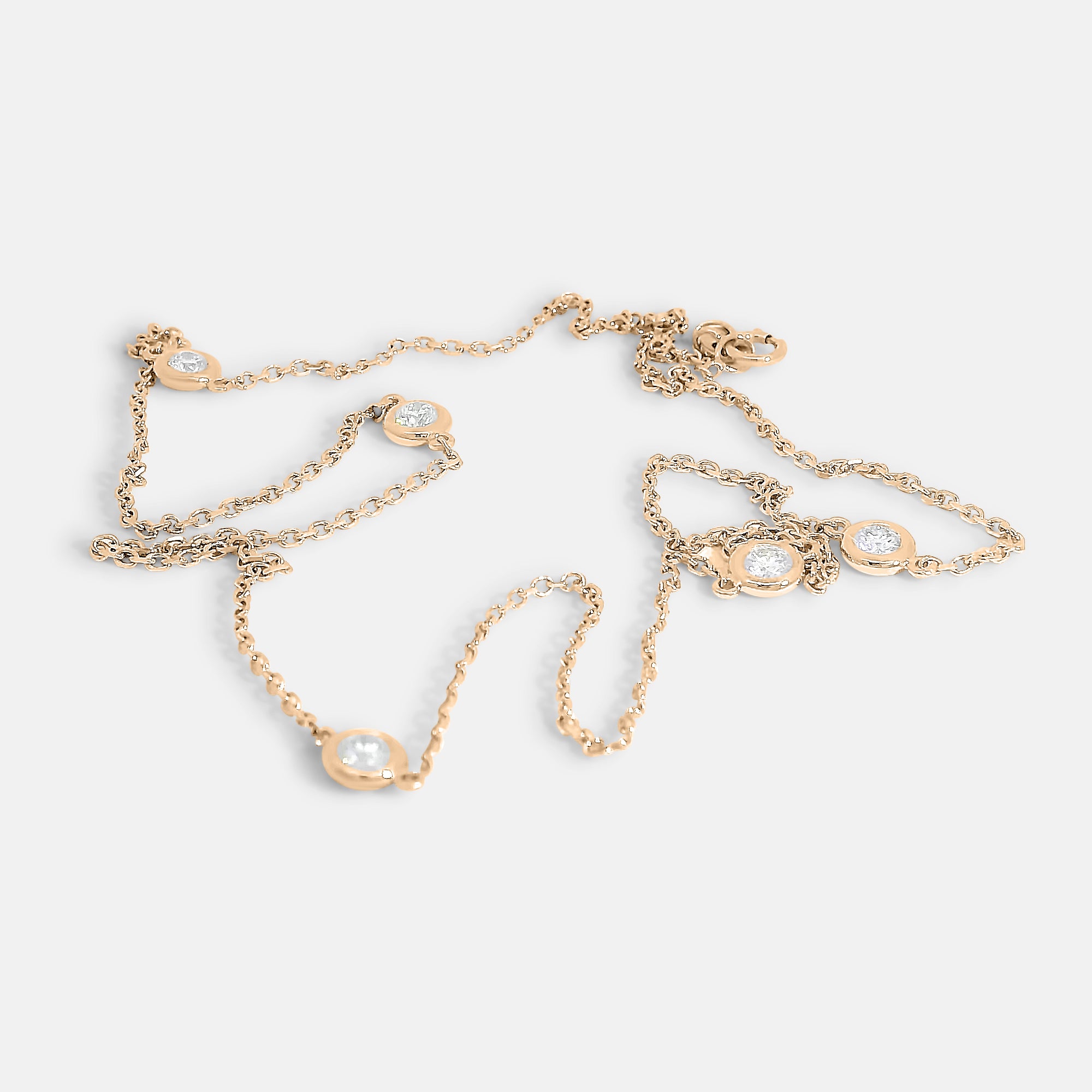5 Diamond Bezel Necklace