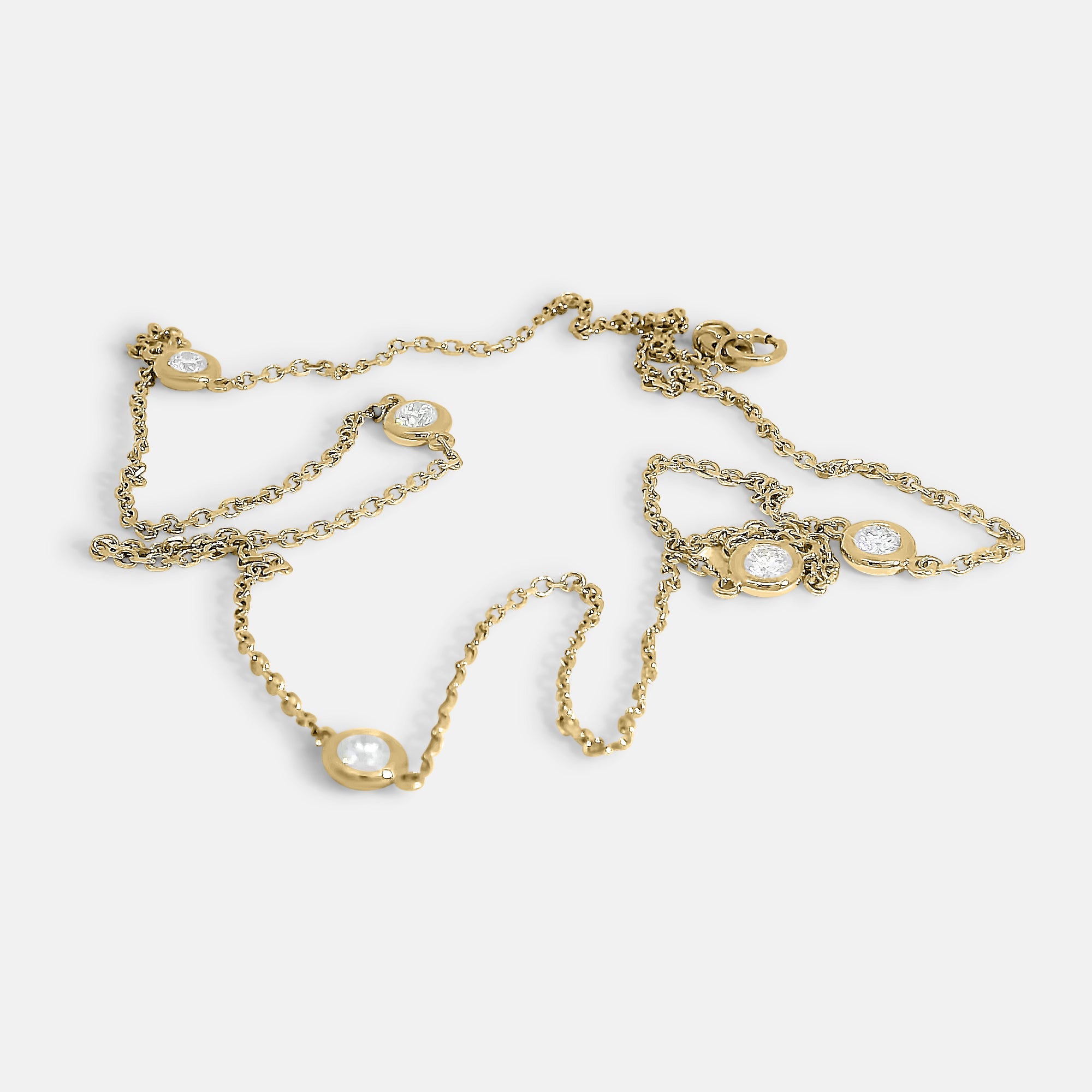5 Diamond Bezel Necklace