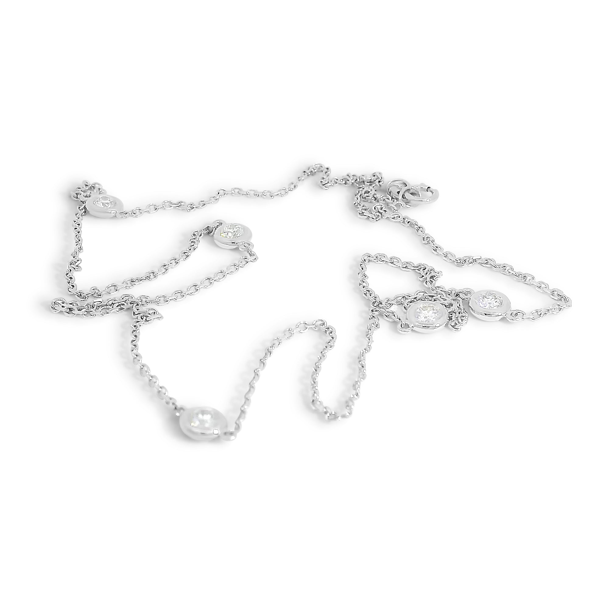 5 Diamond Bezel Necklace