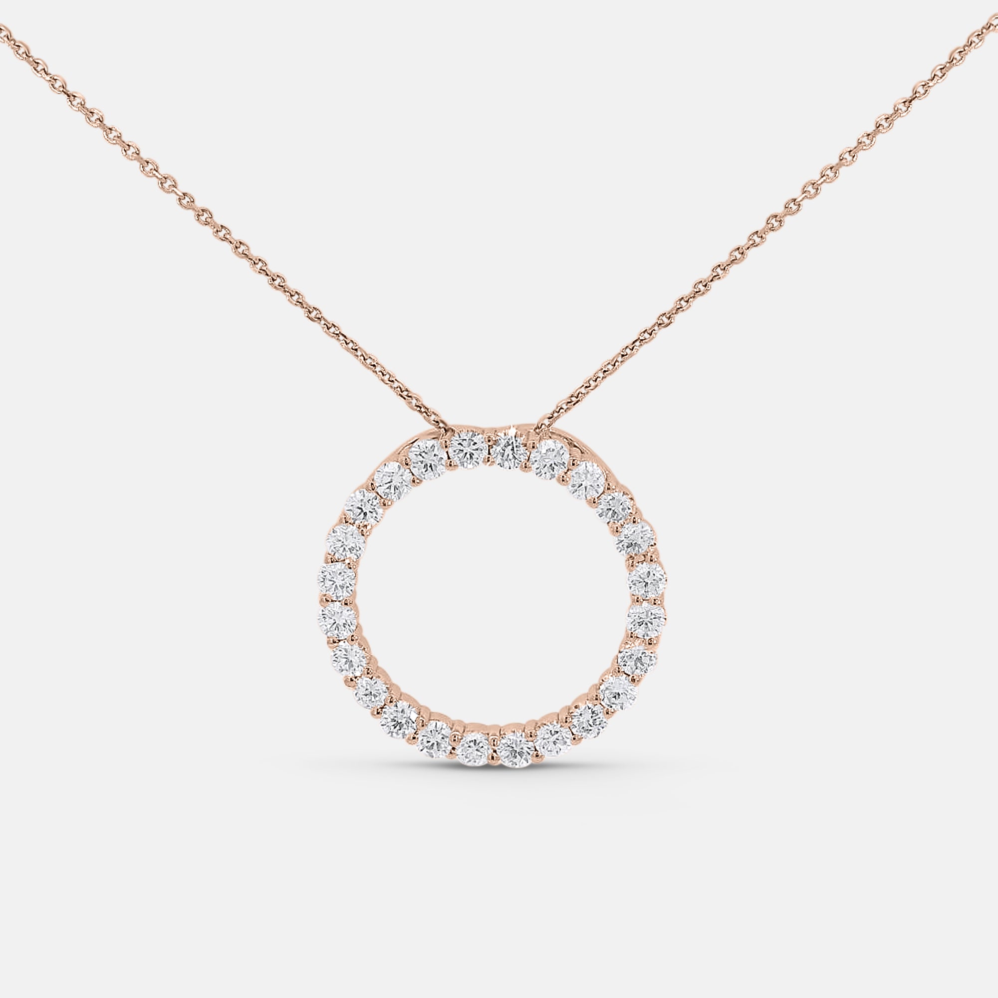 Eternity Circle Diamond Pendant w/ Chain (0.9tcw)