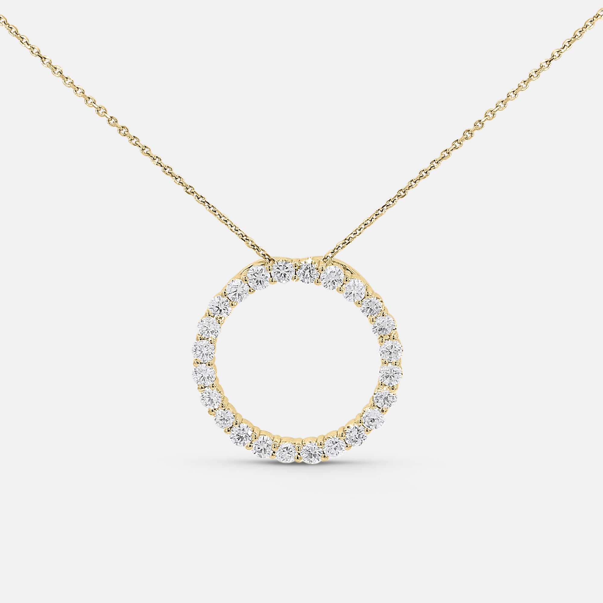 Eternity Circle Diamond Pendant w/ Chain (0.9tcw)
