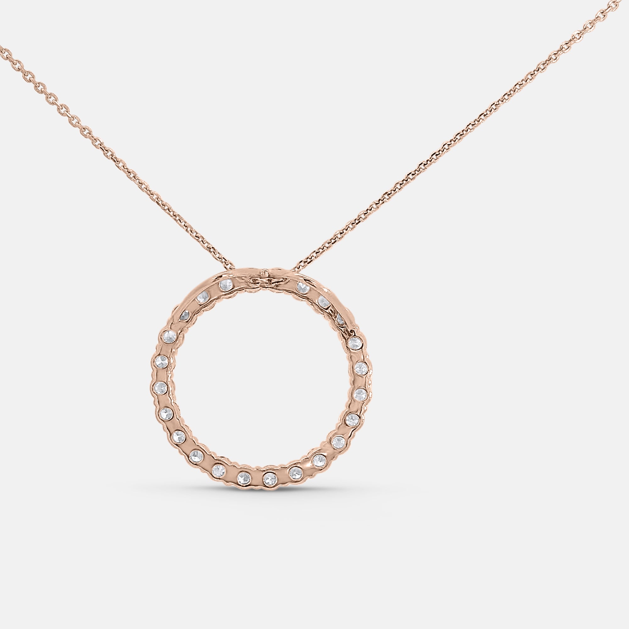 Eternity Circle Diamond Pendant w/ Chain (0.9tcw)