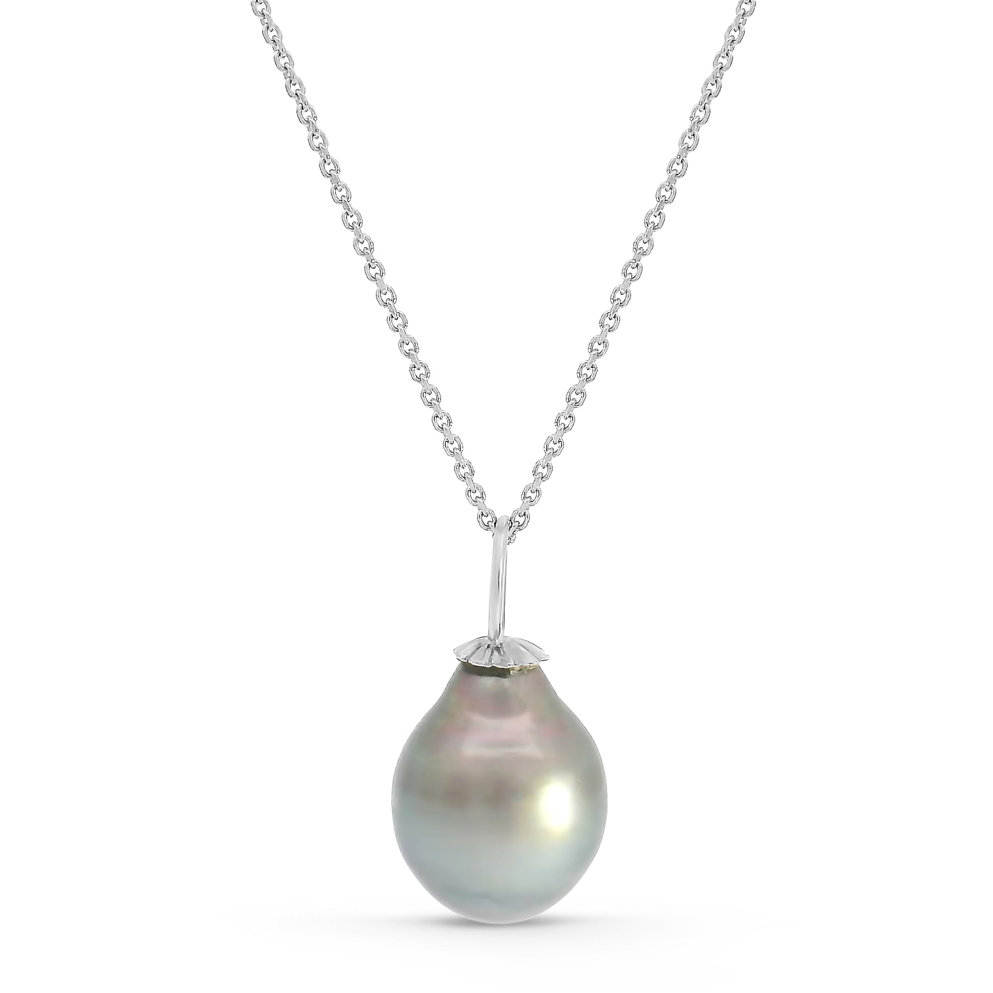 Solitaire Freshwater Pearl Necklace (Black)