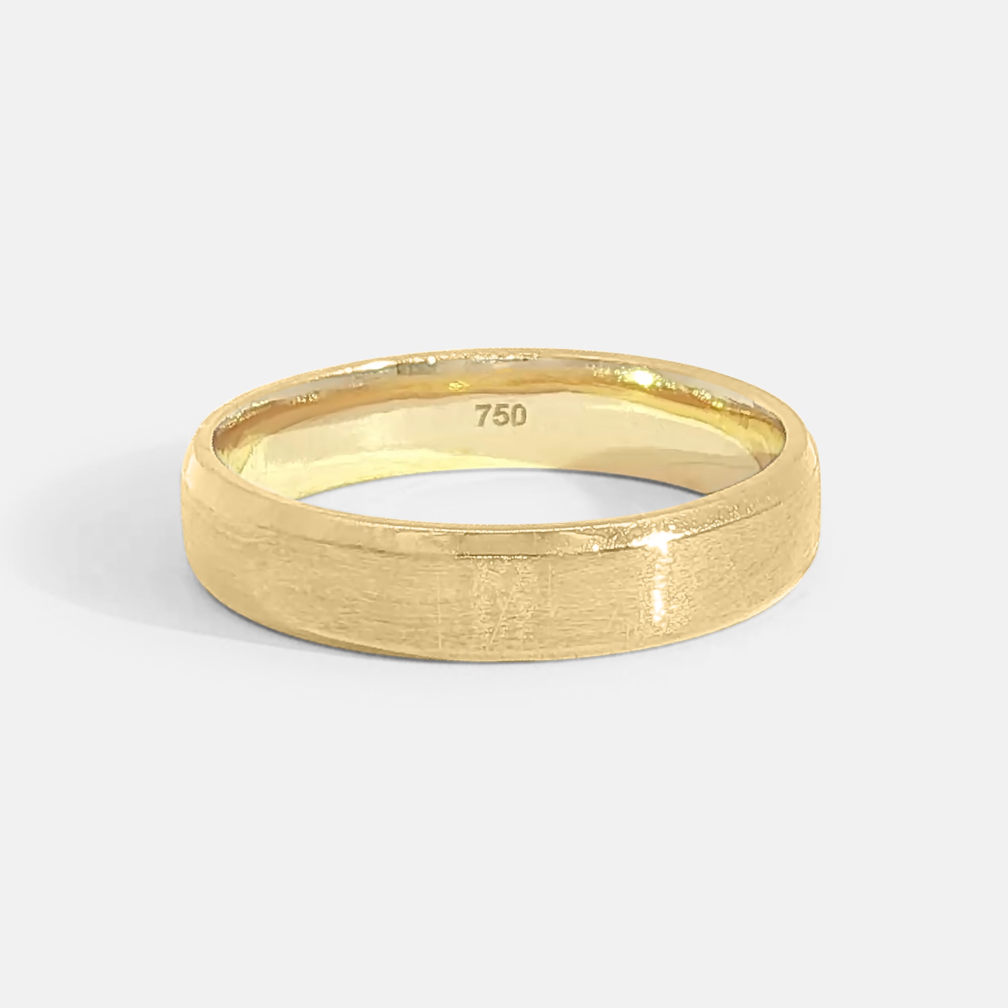 Beveled Edge Brushed Cigar Band 4mm