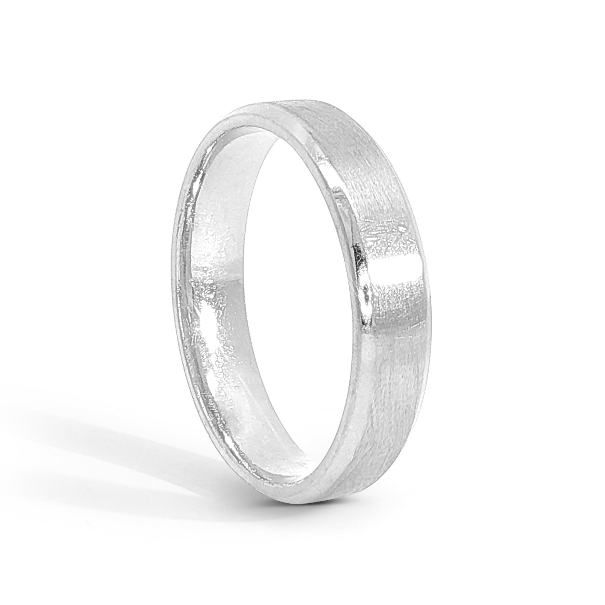 Beveled Edge Brushed Cigar Band 4mm