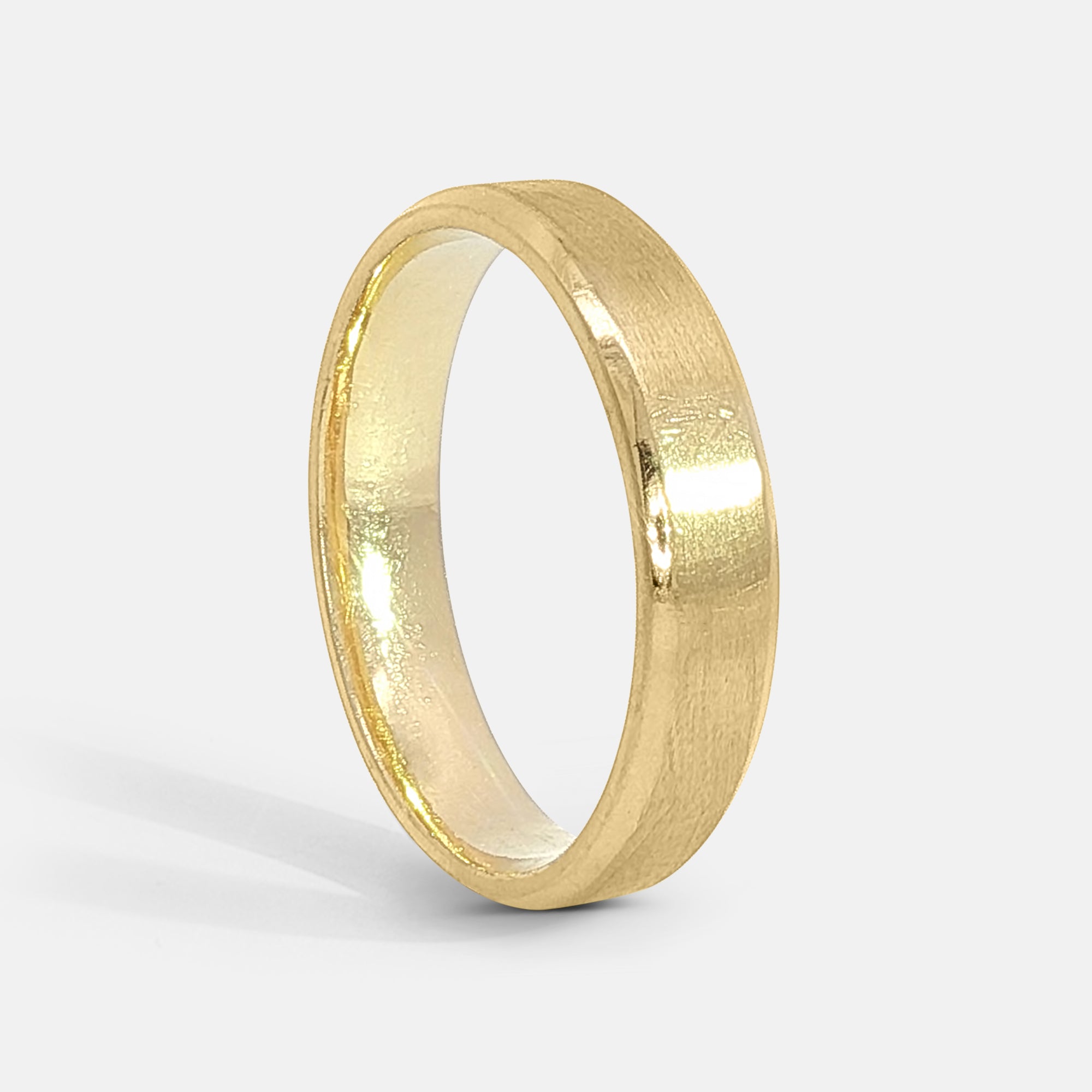 Beveled Edge Brushed Cigar Band 4mm