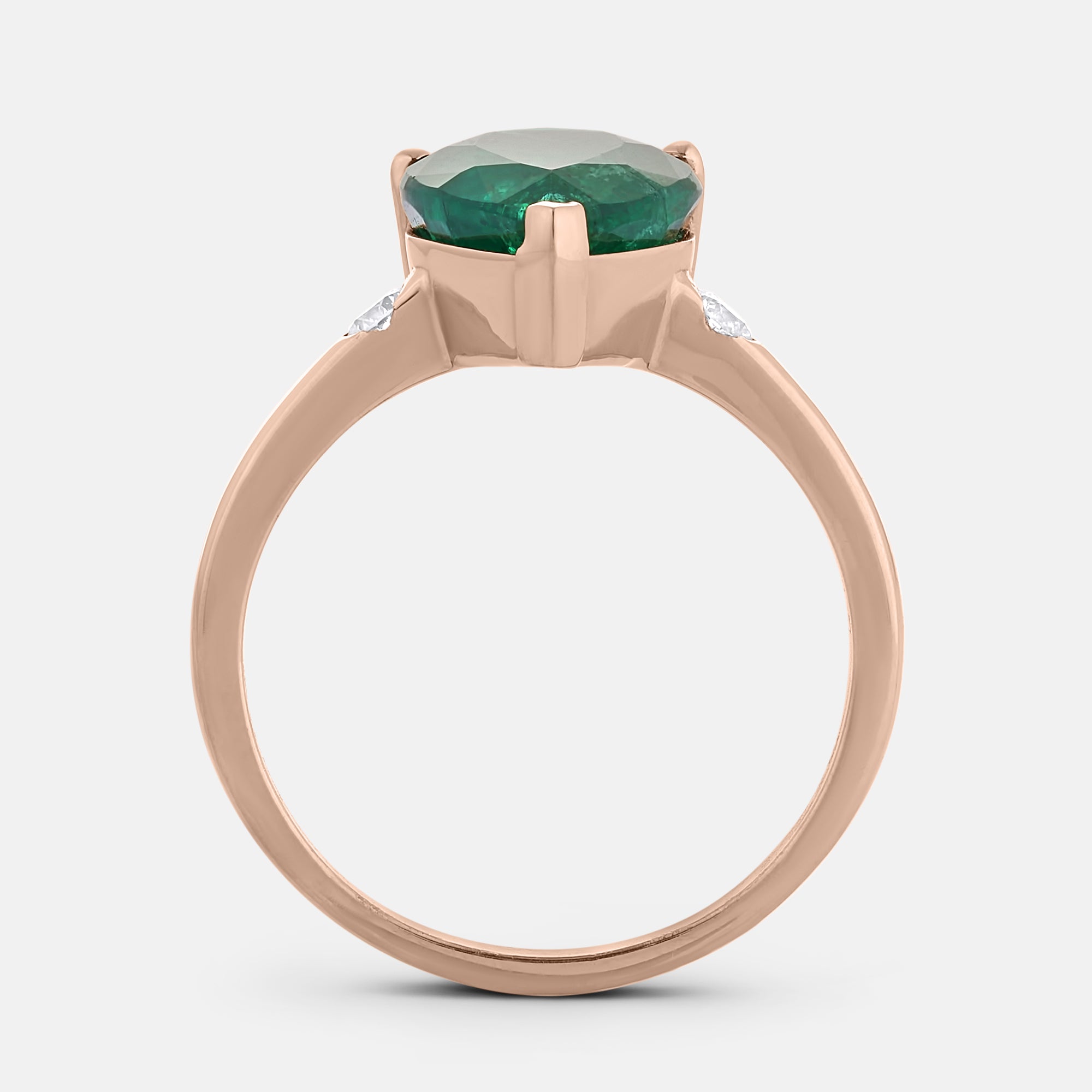 Bezel Pear Shaped Emerald Ring