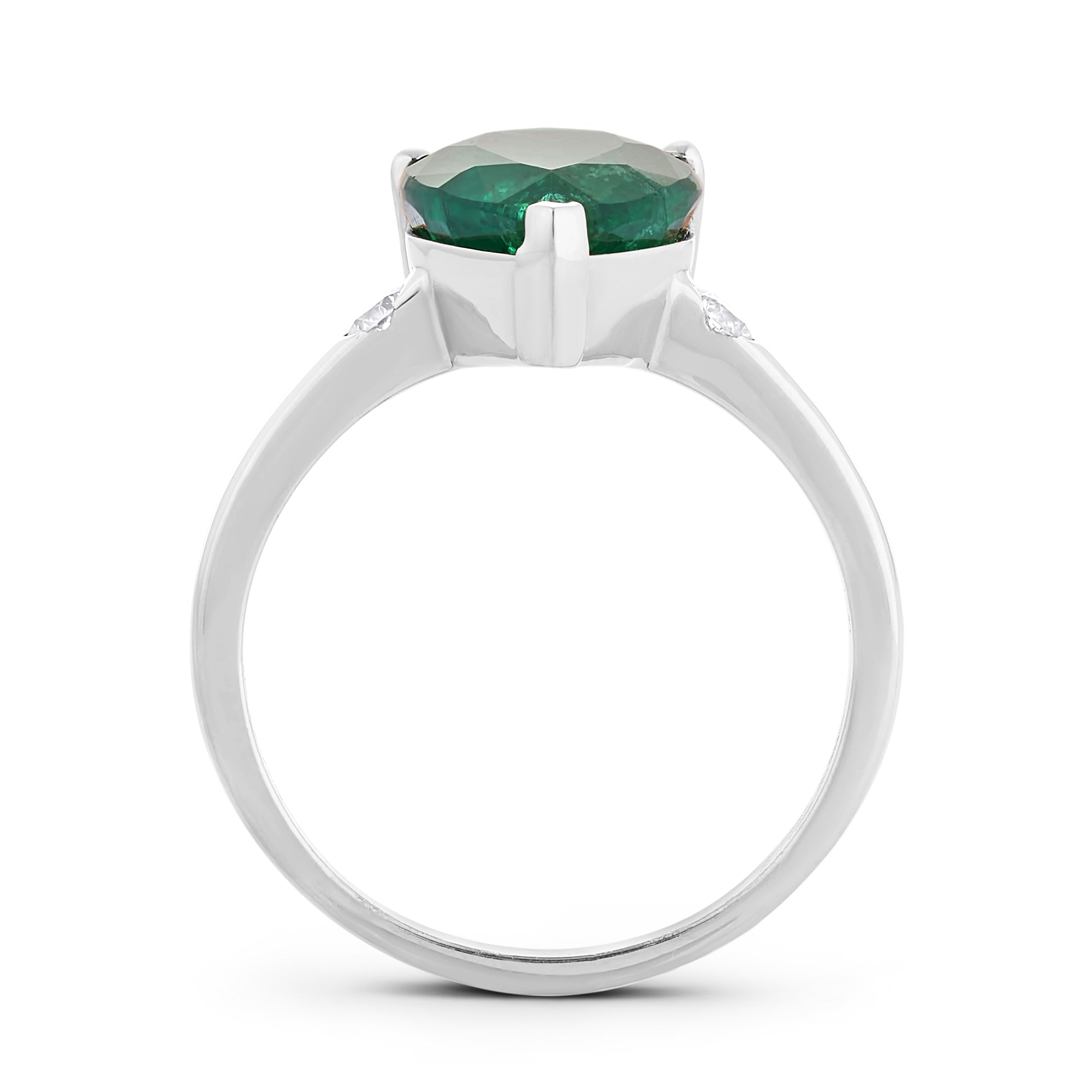 Bezel Pear Shaped Emerald Ring