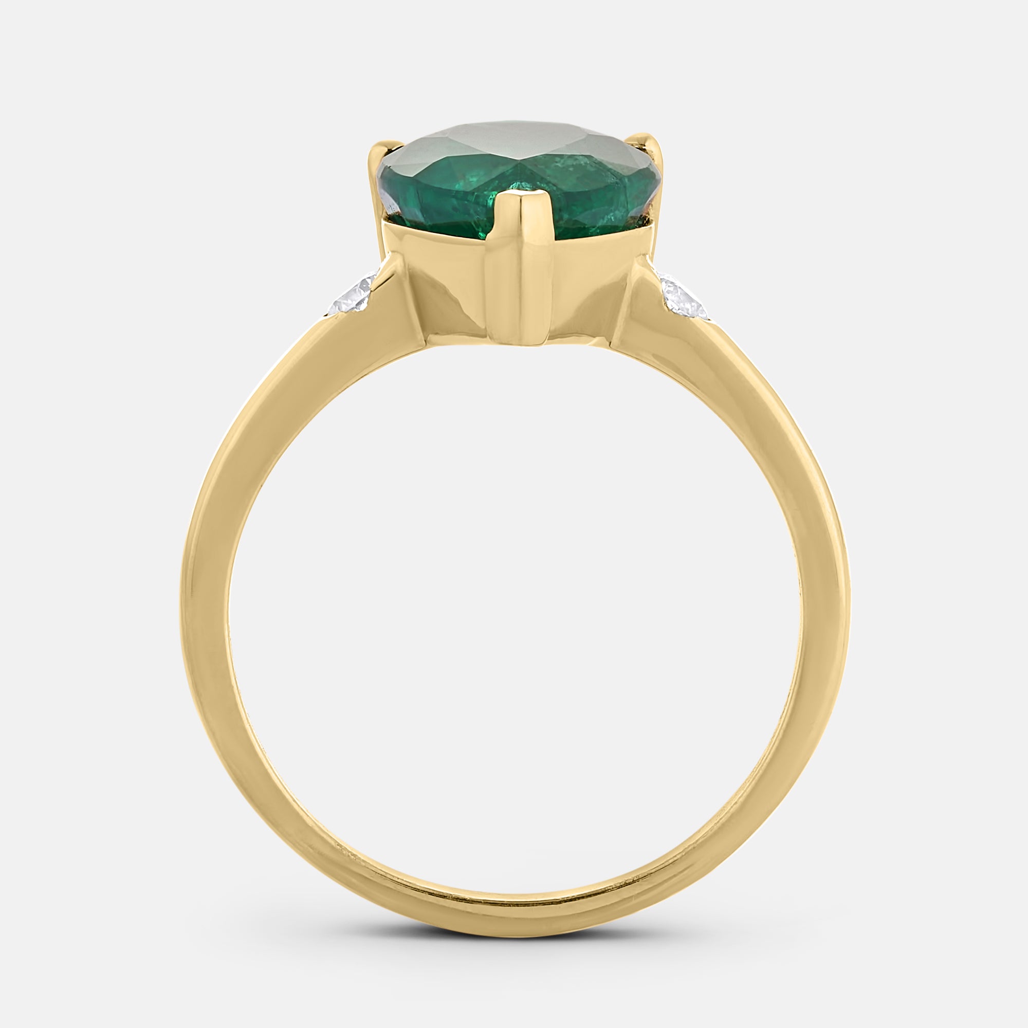 Bezel Pear Shaped Emerald Ring