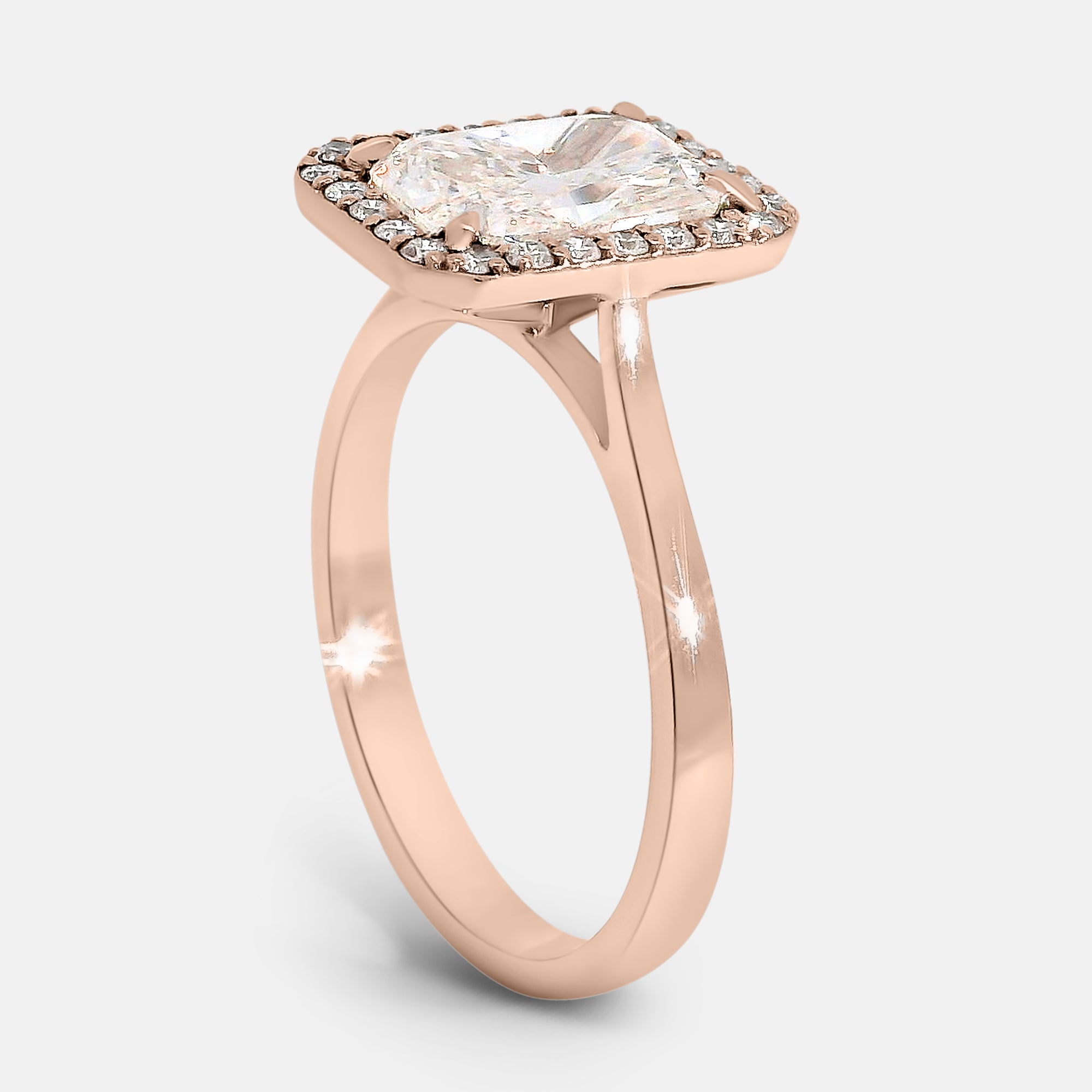 Chloe Radiant Cut w/ Halo Engagement Ring