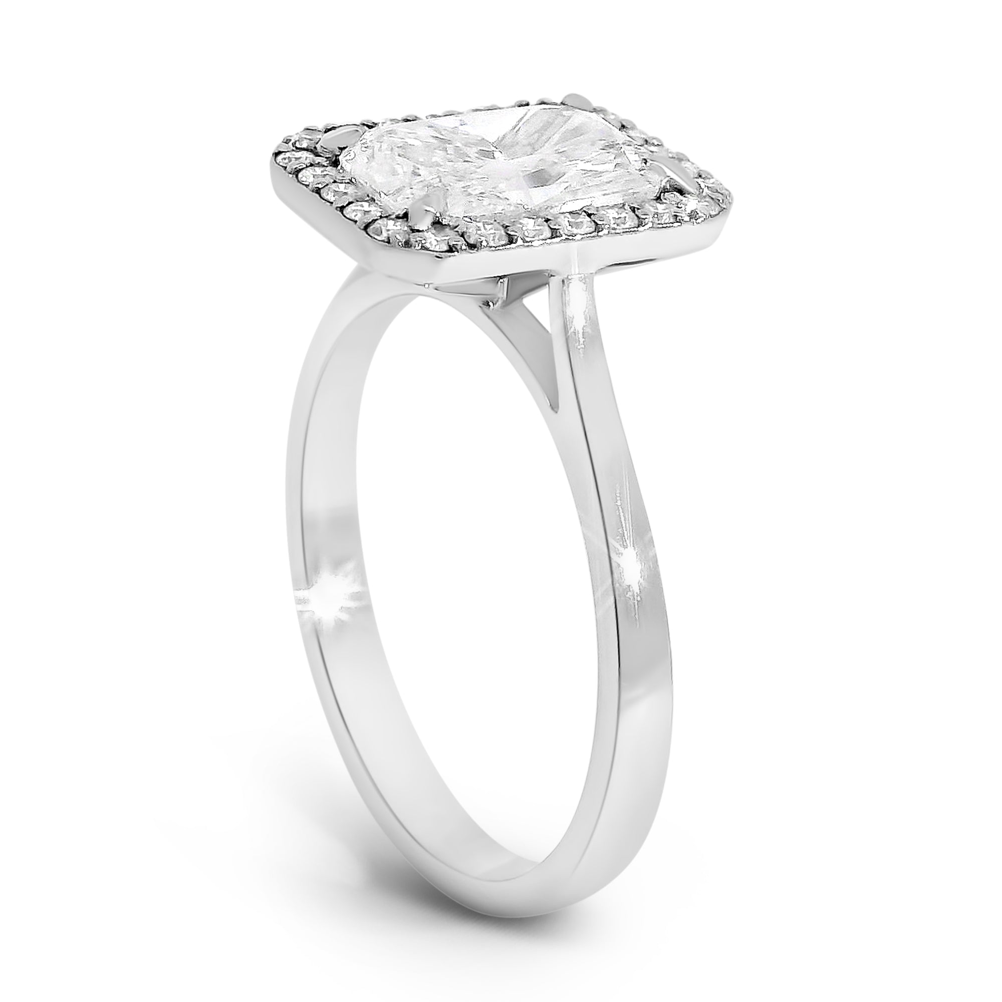 Chloe Radiant Cut w/ Halo Engagement Ring