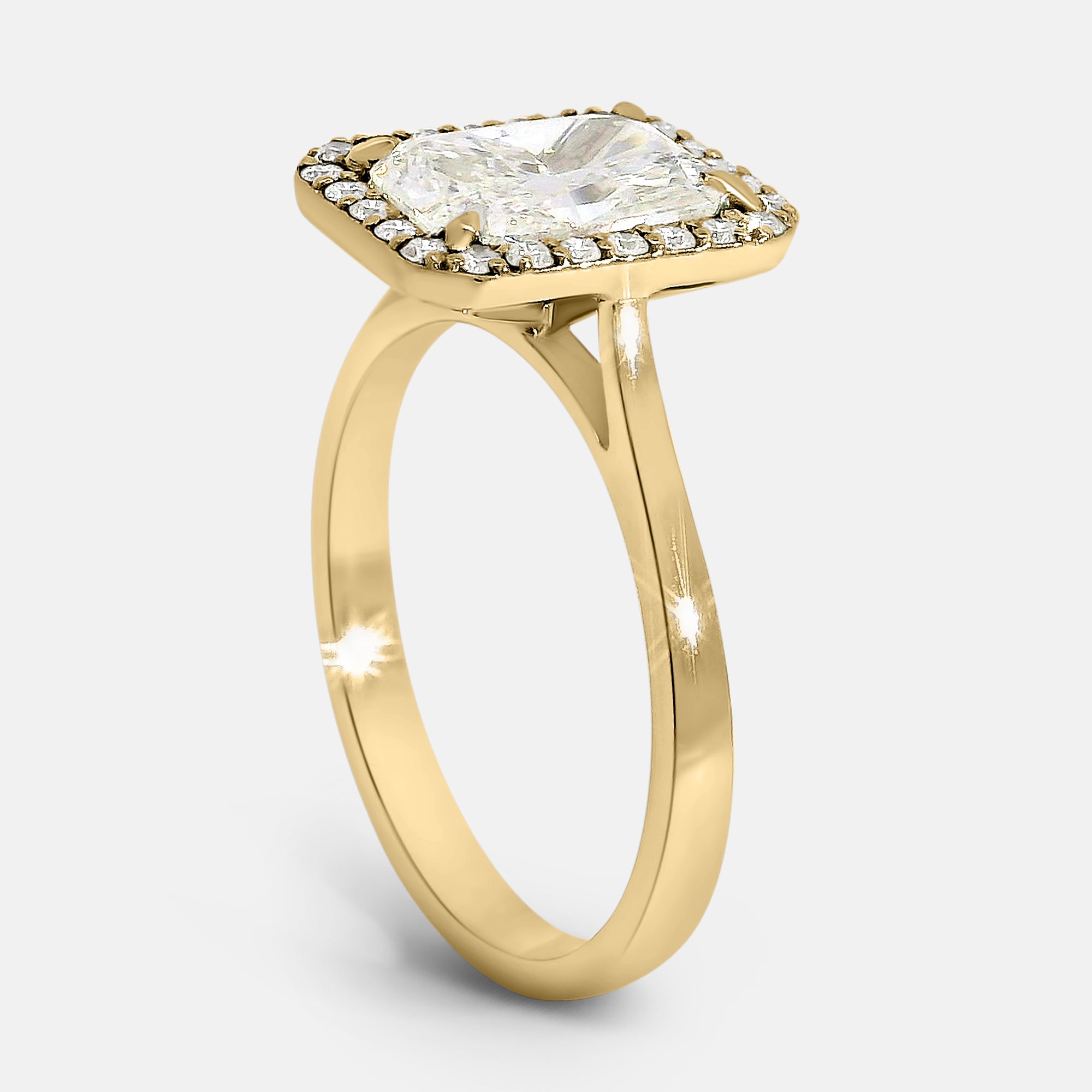 Chloe Radiant Cut w/ Halo Engagement Ring