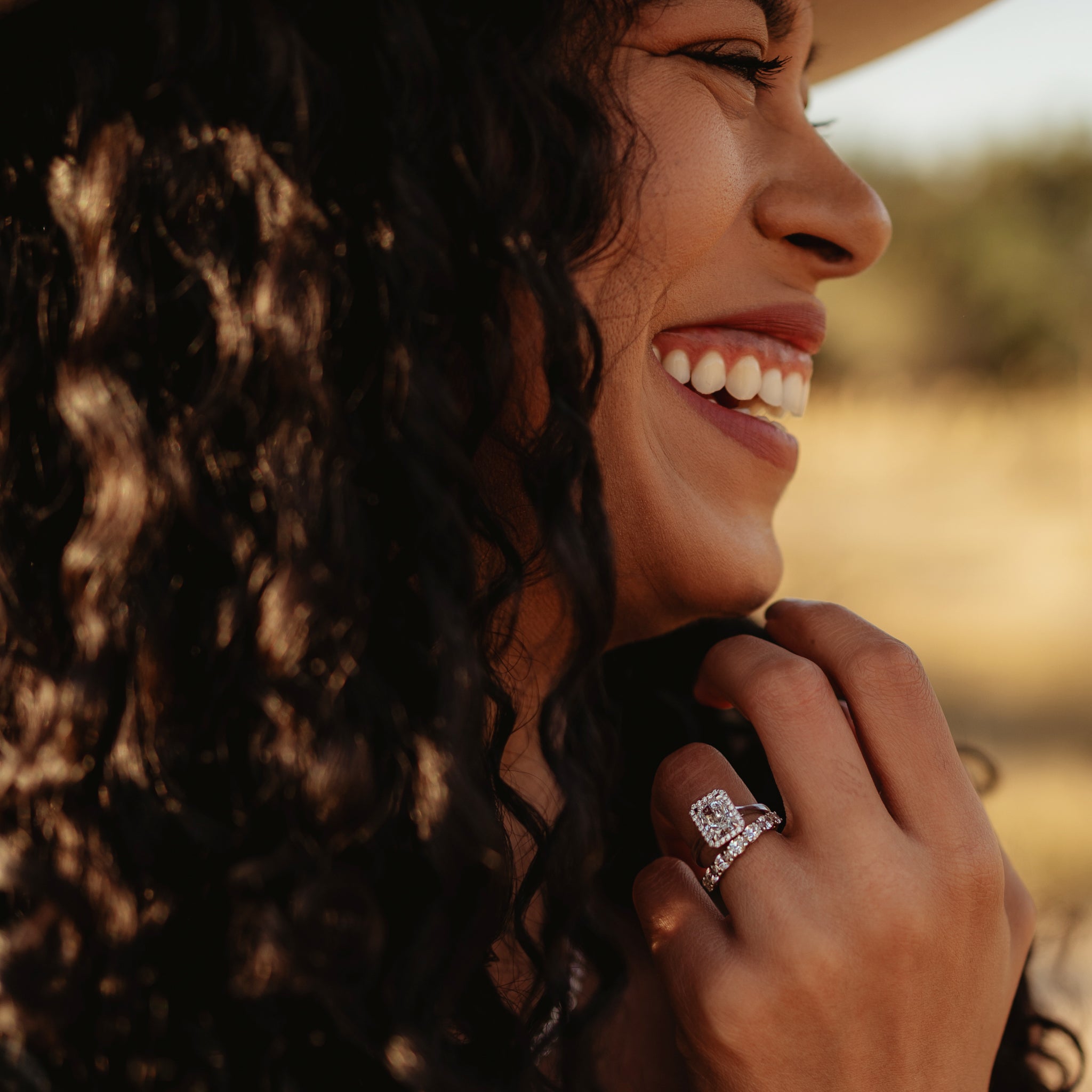 Chloe Radiant Cut w/ Halo Engagement Ring